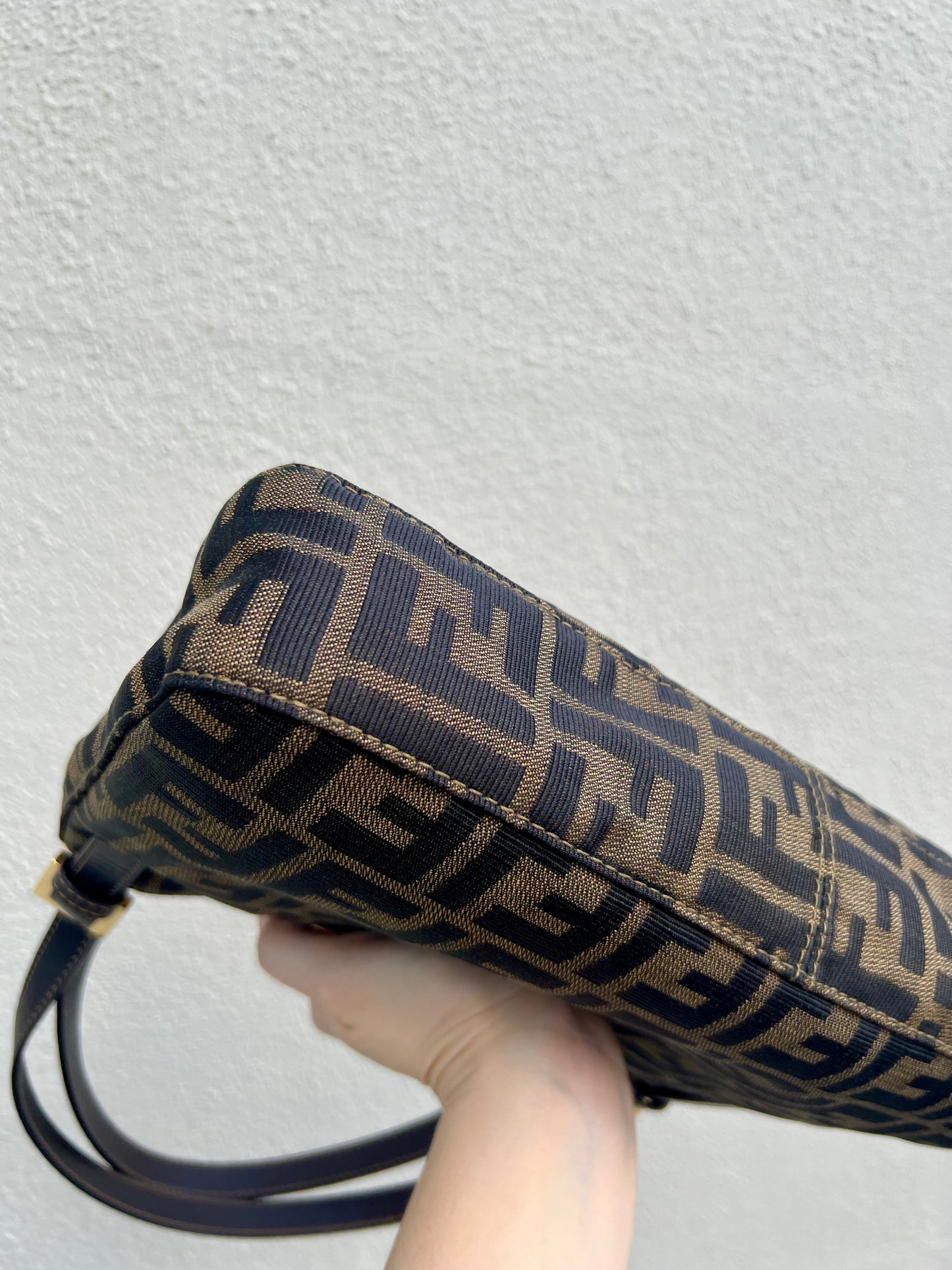 Pre-loved Fendi Zucca Canvas Shoulder Bag GHW