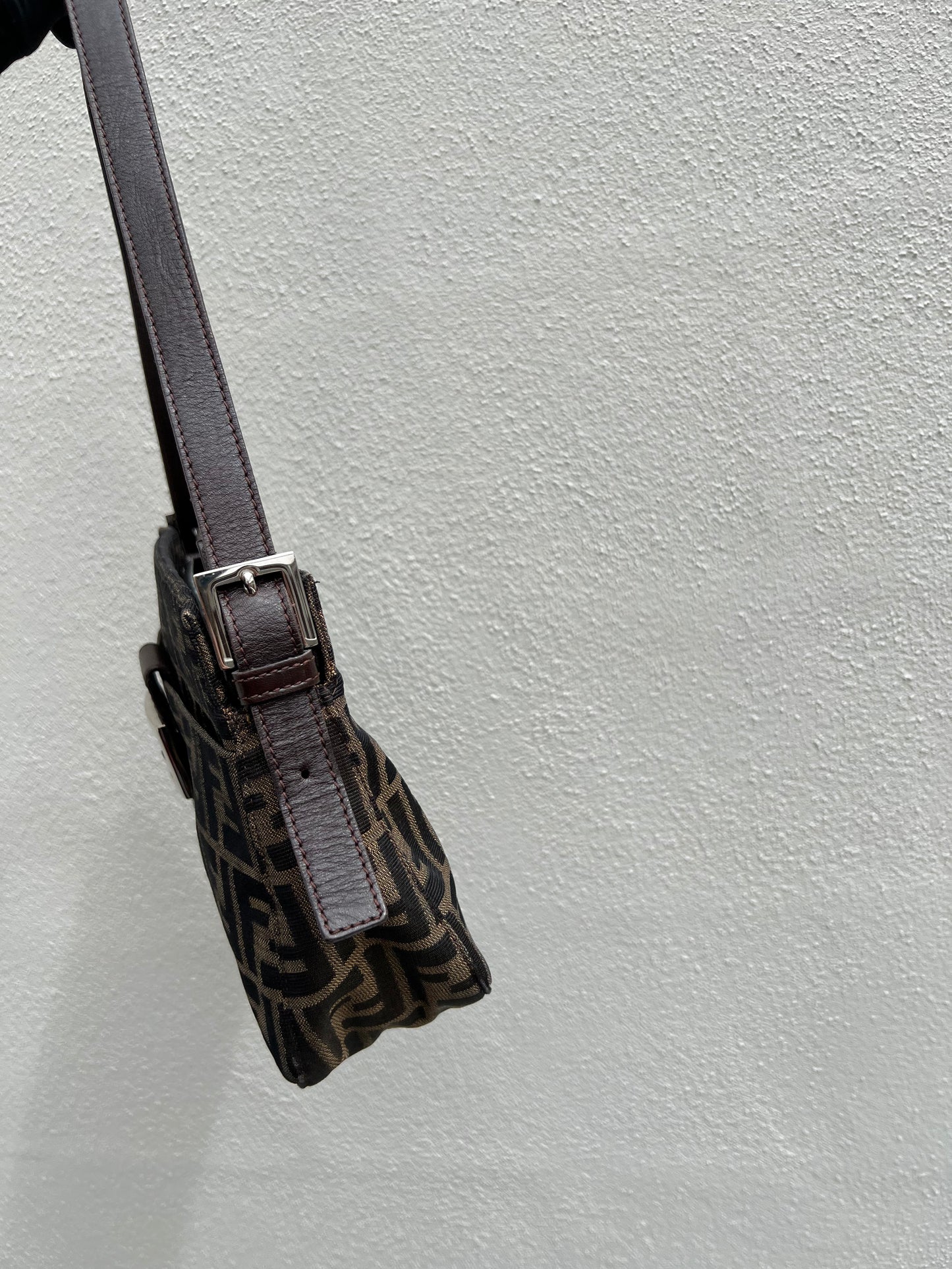 Pre-loved Fendi Zucca FF Mamma Forever Baguette Flap