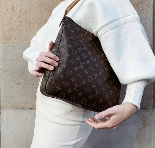 Pre-loved Louis Vuitton Looping Leather Handbag Monogram GM 2001