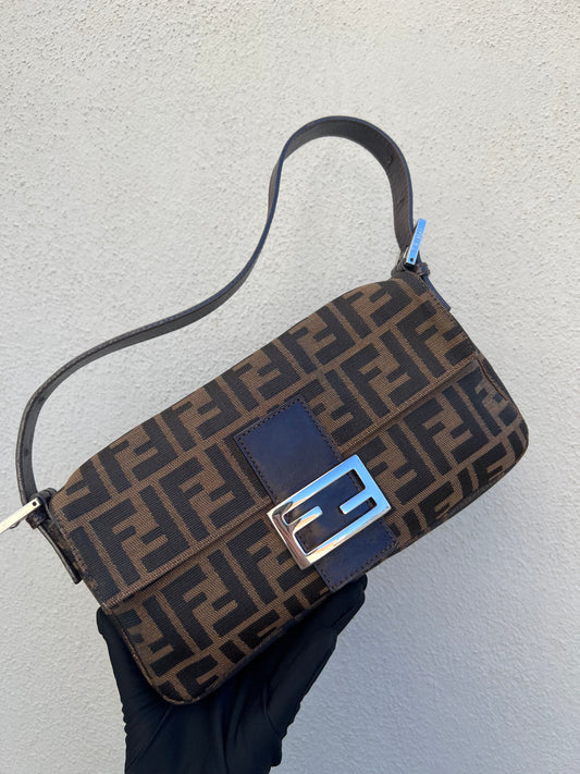 Pre-loved Fendi Vintage Zucca Baguette Handbag