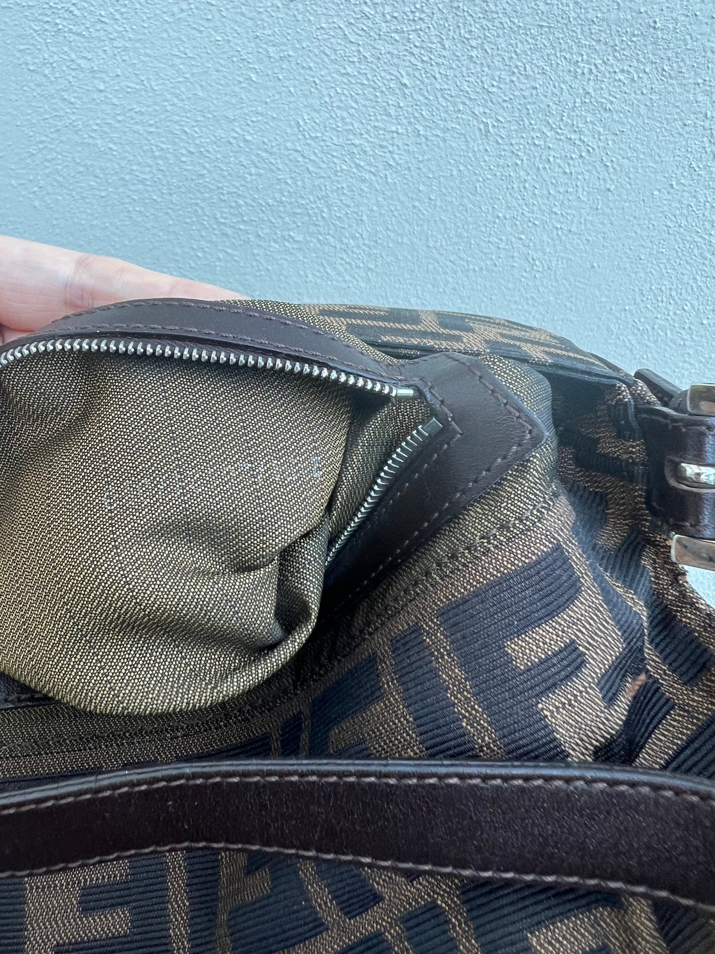 Pre-loved Fendi Vintage Zucca Baguette Handbag