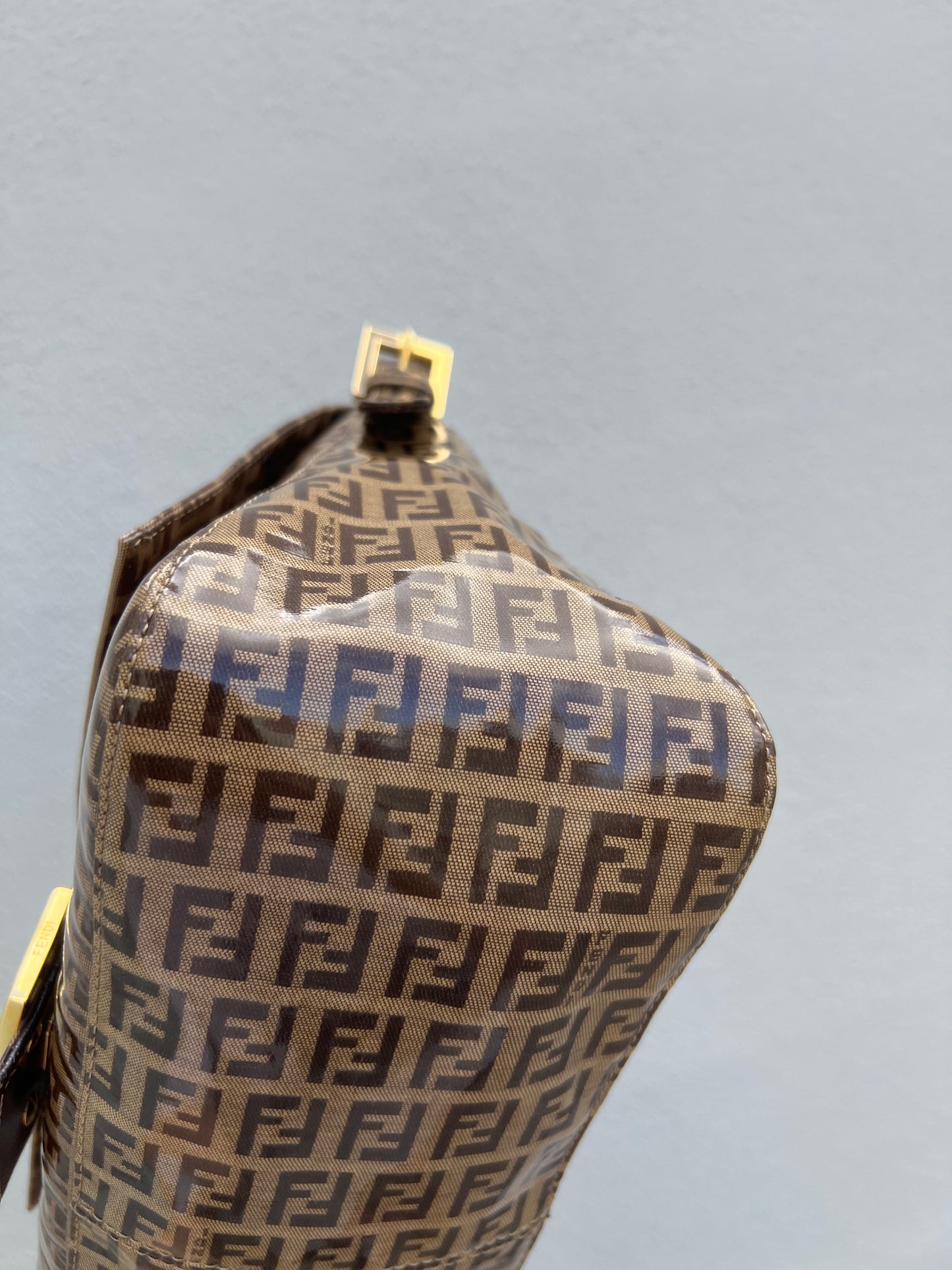 Pre-loved Fendi Vintage Crystal Zucchino Mamma Baguette Handbag