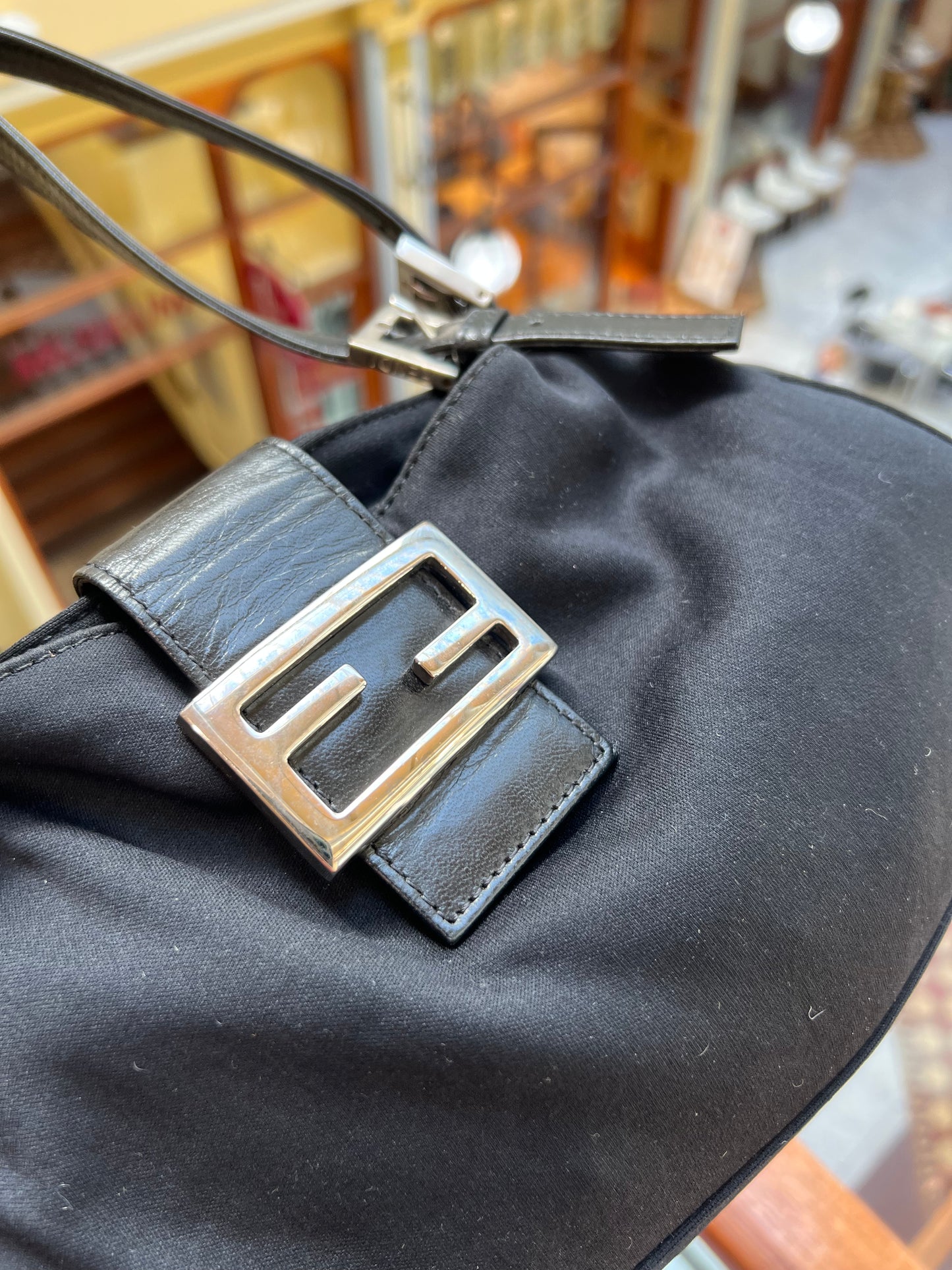 Pre-loved Fendi Vintage Nylon  Shoulder Bag Black