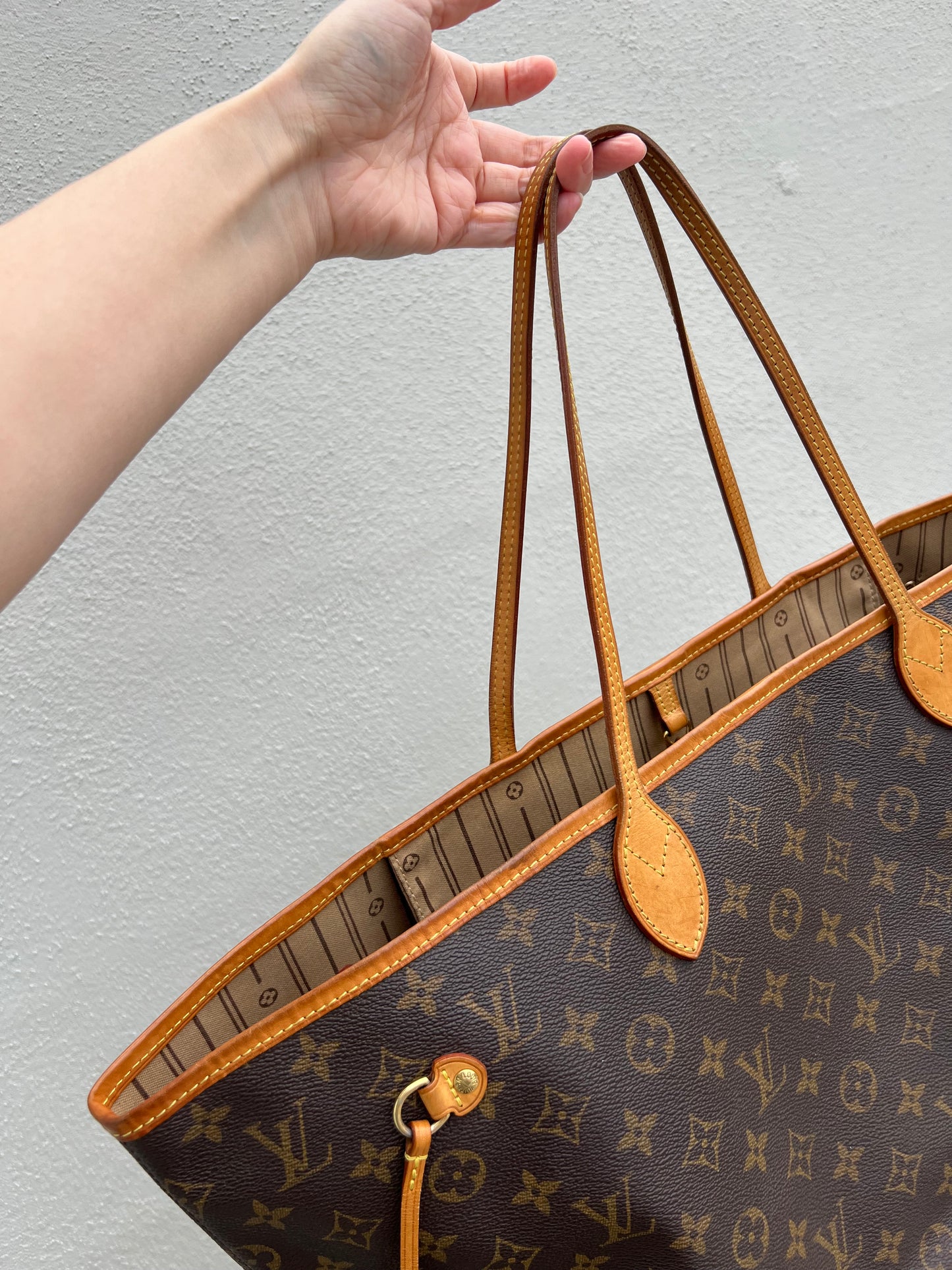 Pre-loved Louis Vuitton Neverfull Leather Tote GM Monogram 2008