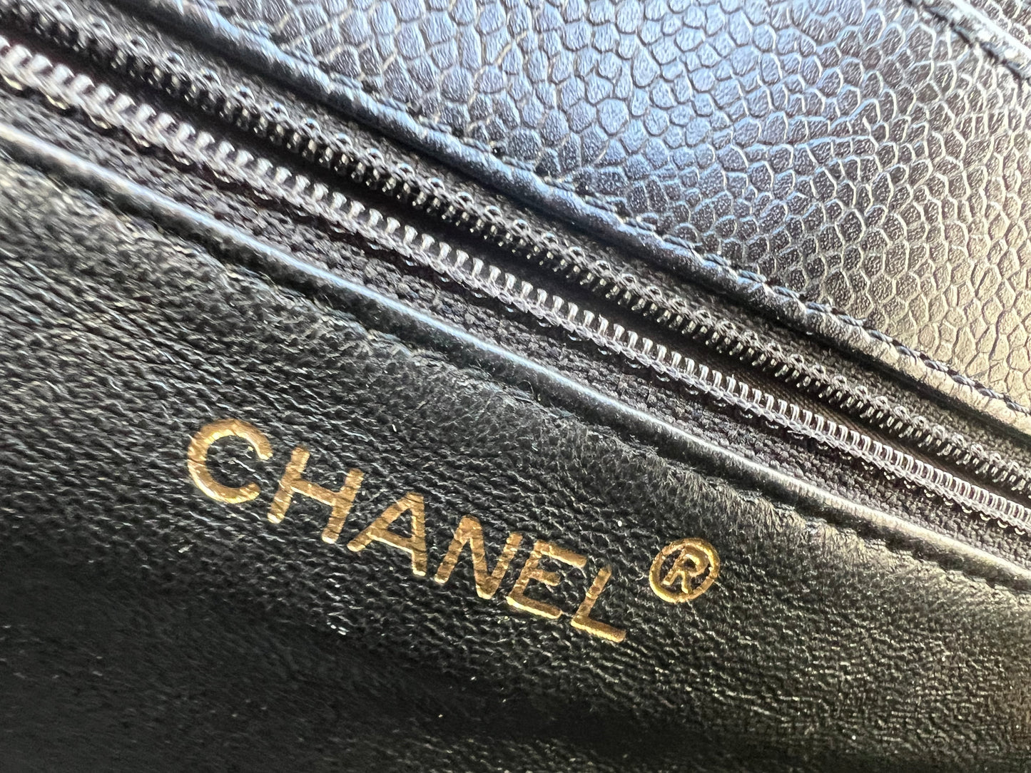 Pre-loved Vintage Chanel CC Kelly Bag Caviar Shoulder Bag Black