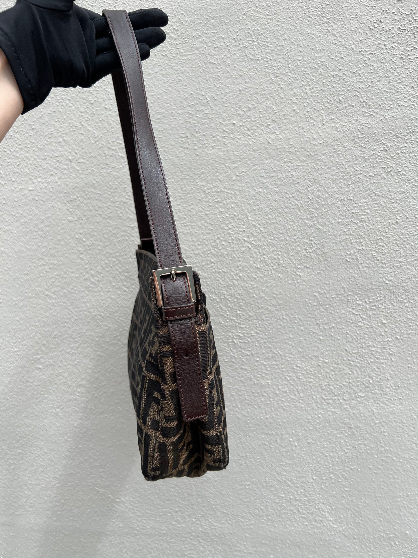 Pre-loved Fendi Zucca FF Mamma Forever Baguette Flap