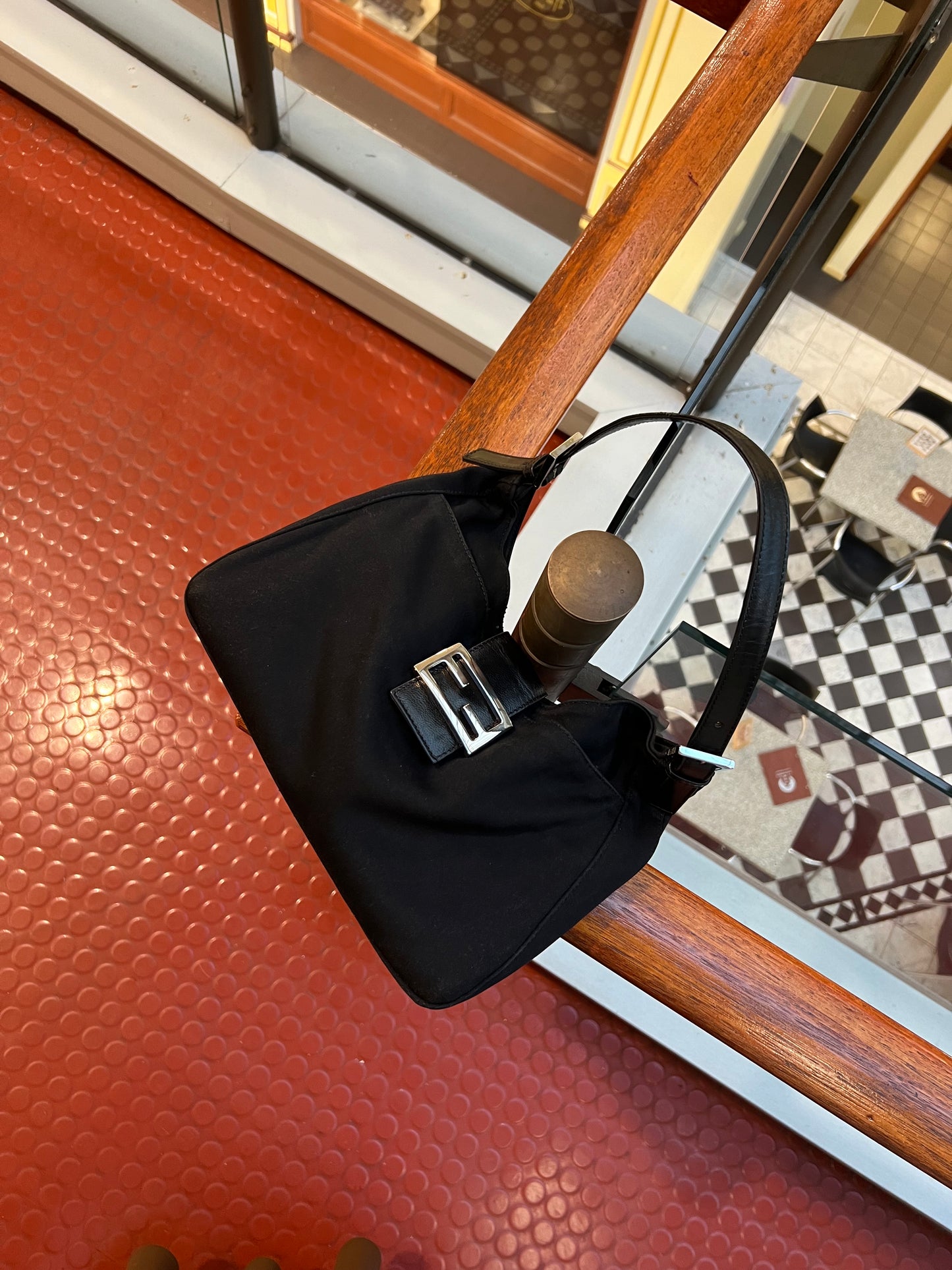 Pre-loved Fendi Vintage Nylon Shoulder Bag Black