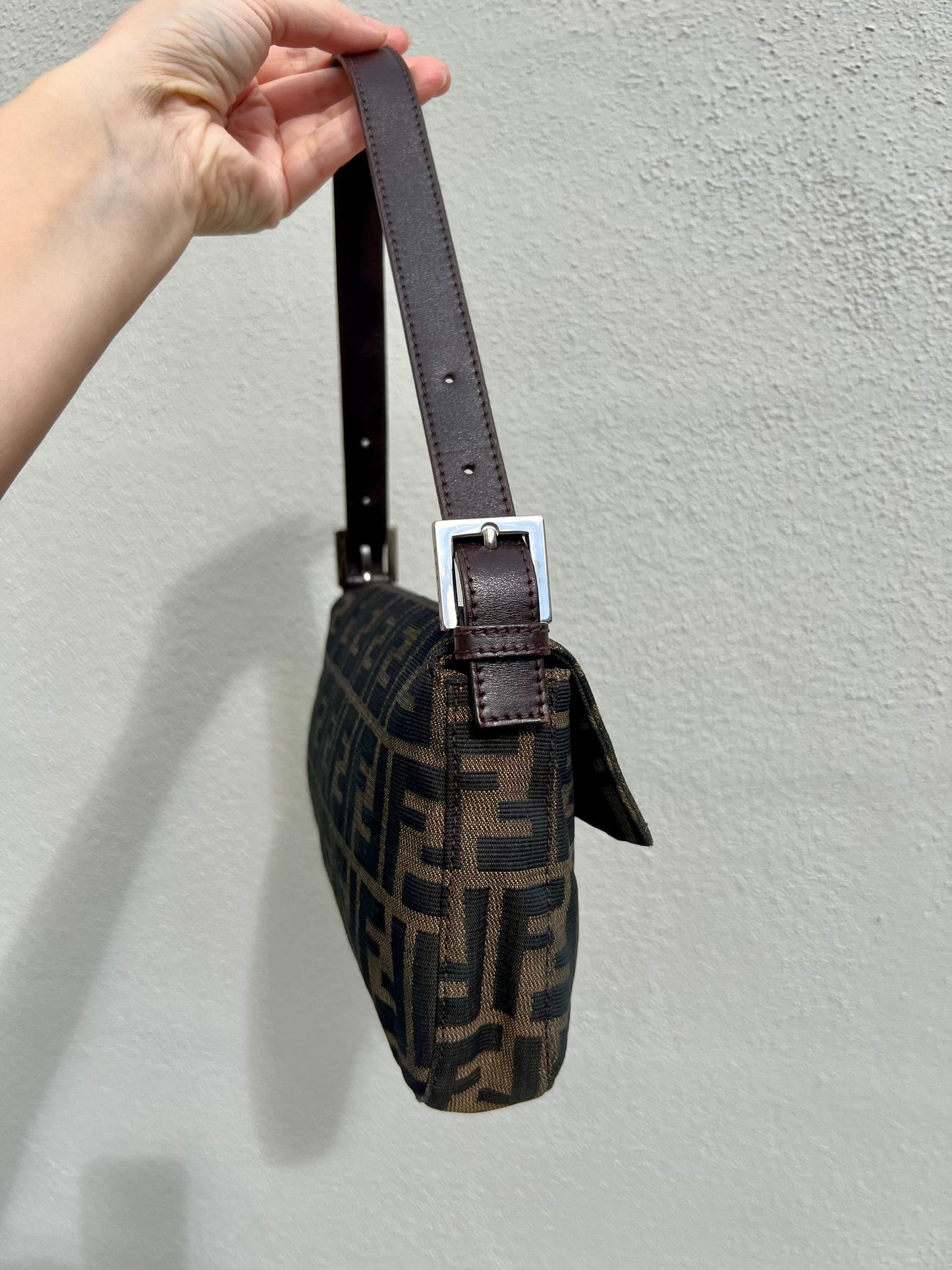 Pre-loved Fendi Vintage Zucca Baguette Handbag