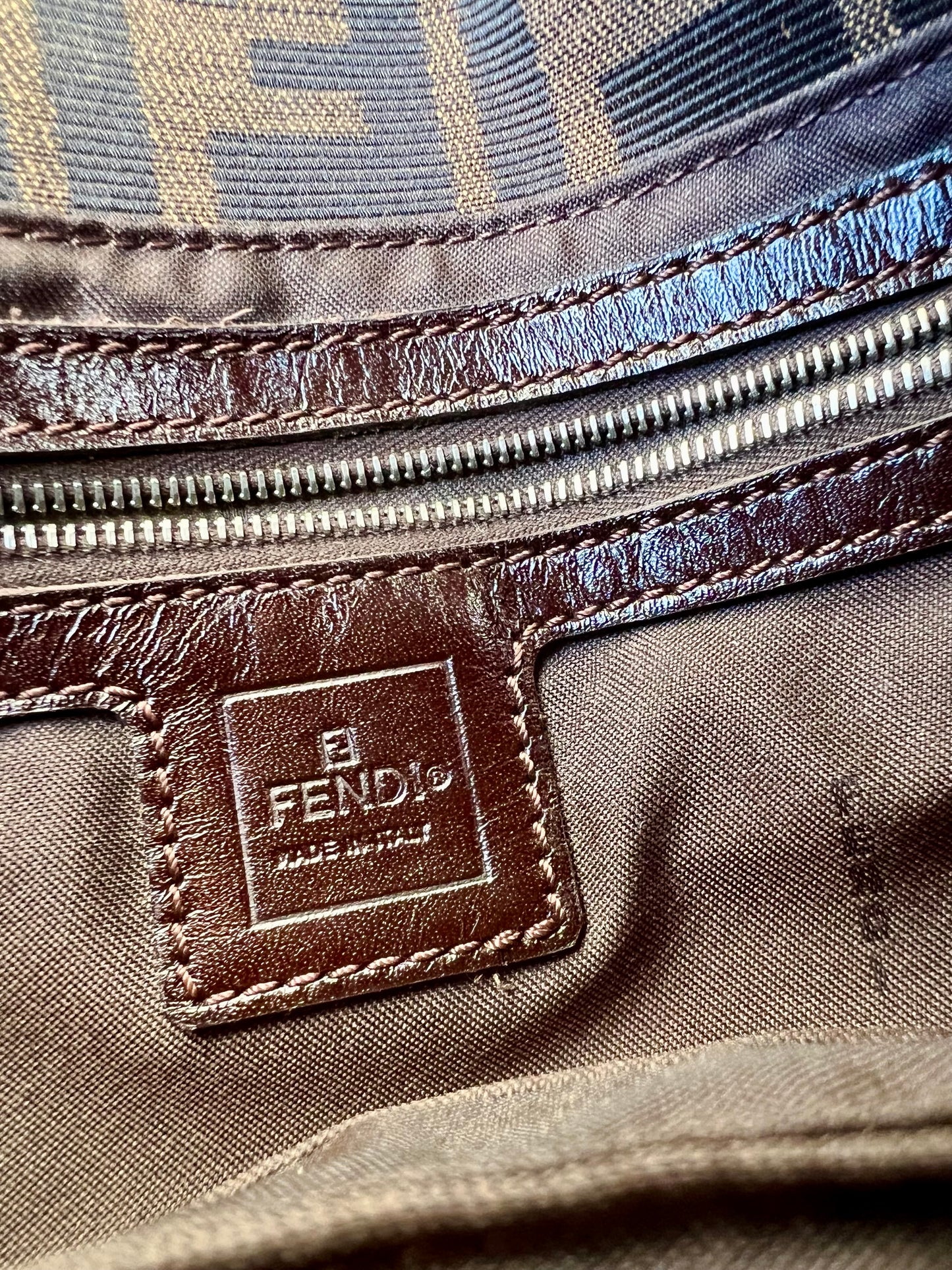 Pre-loved Fendi Vintage Zucca Baguette Handbag
