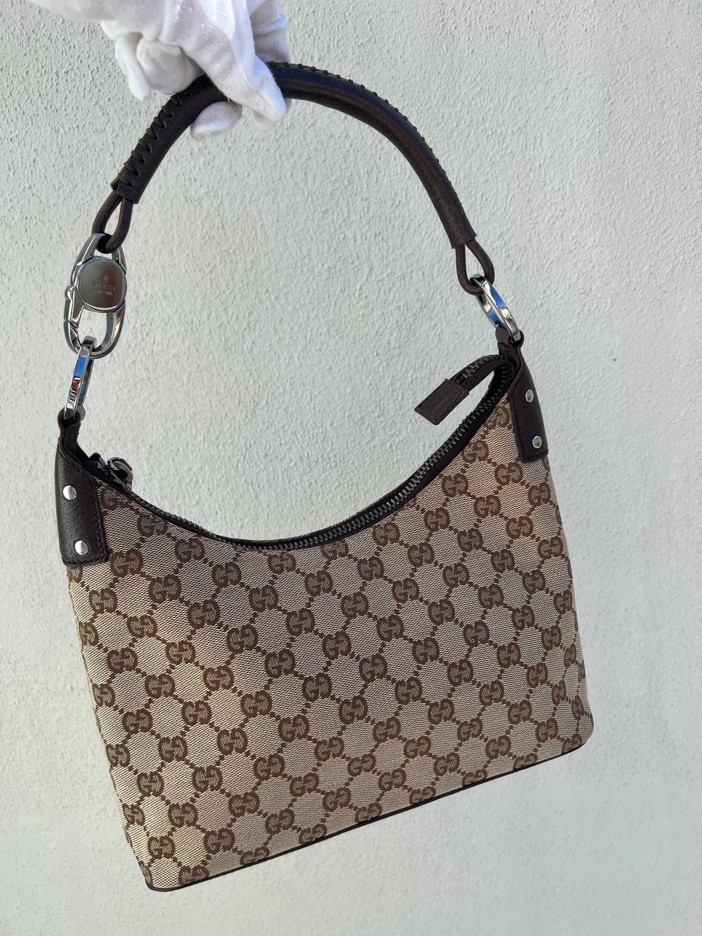 Pre-loved Gucci GG canvas Hobo shoulder bag