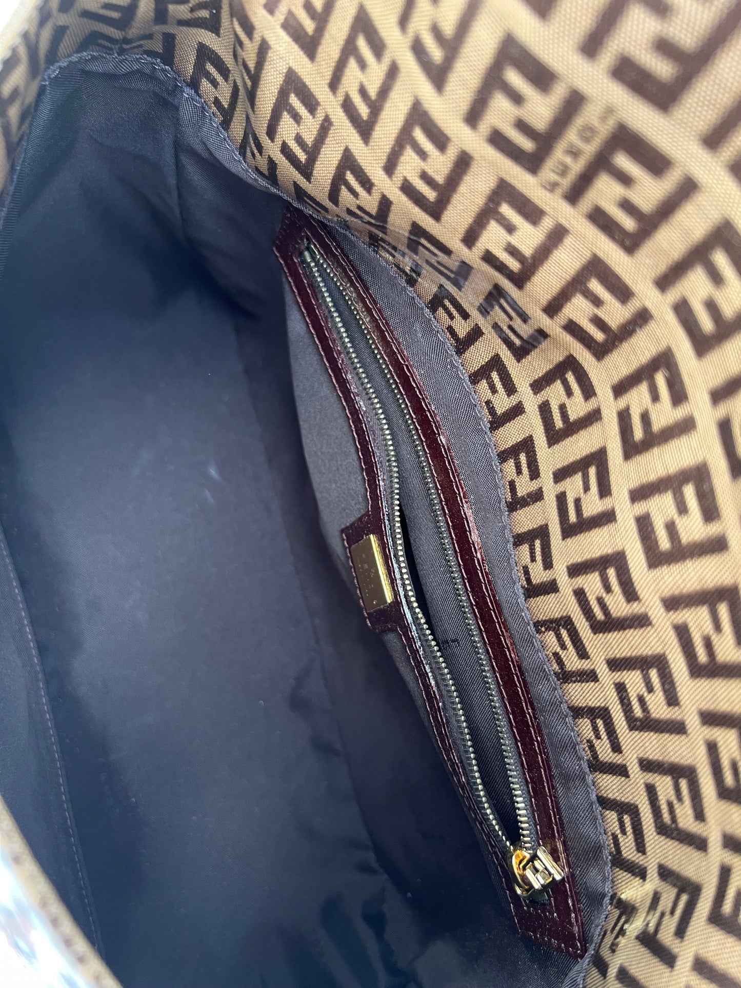 Pre-loved Fendi Vintage Crystal Zucchino Mamma Baguette Handbag