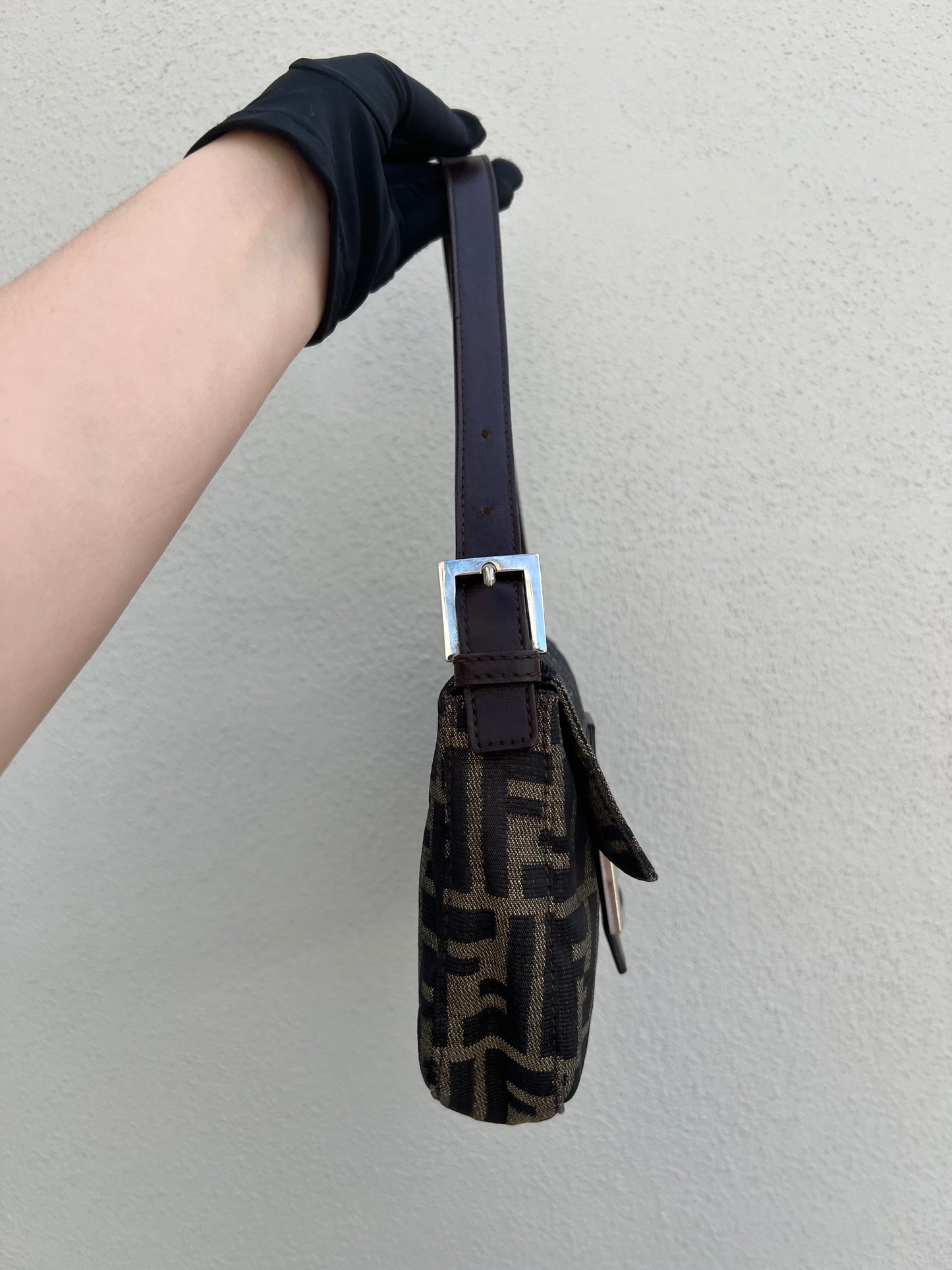 Pre-loved Fendi Vintage Zucca Baguette Handbag