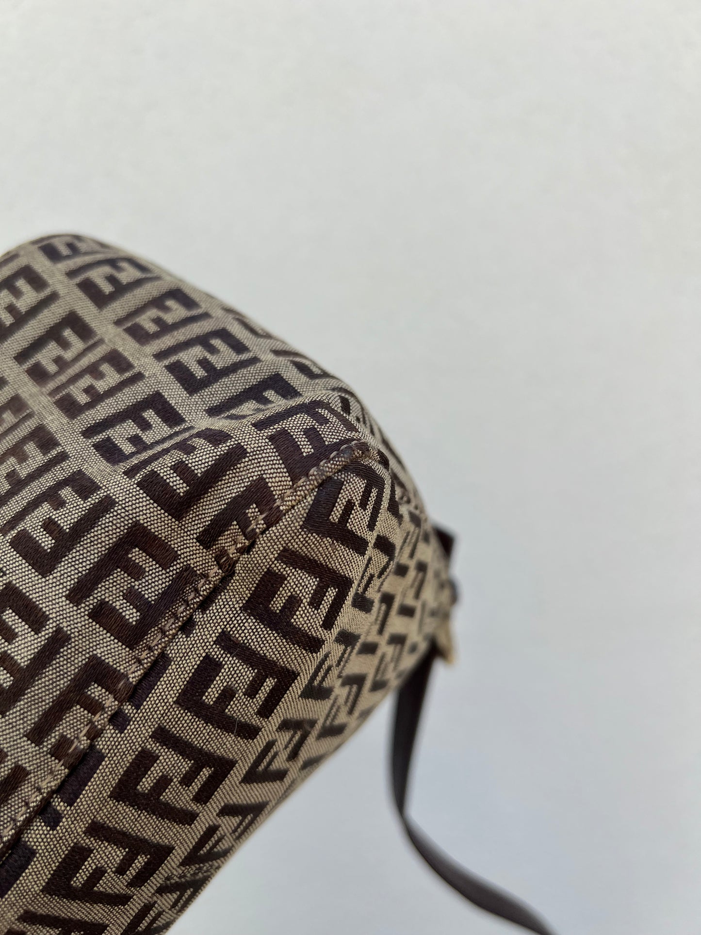 Pre-loved Fendi Vintage Zucchino Pattern Baguette Mamma Handbag