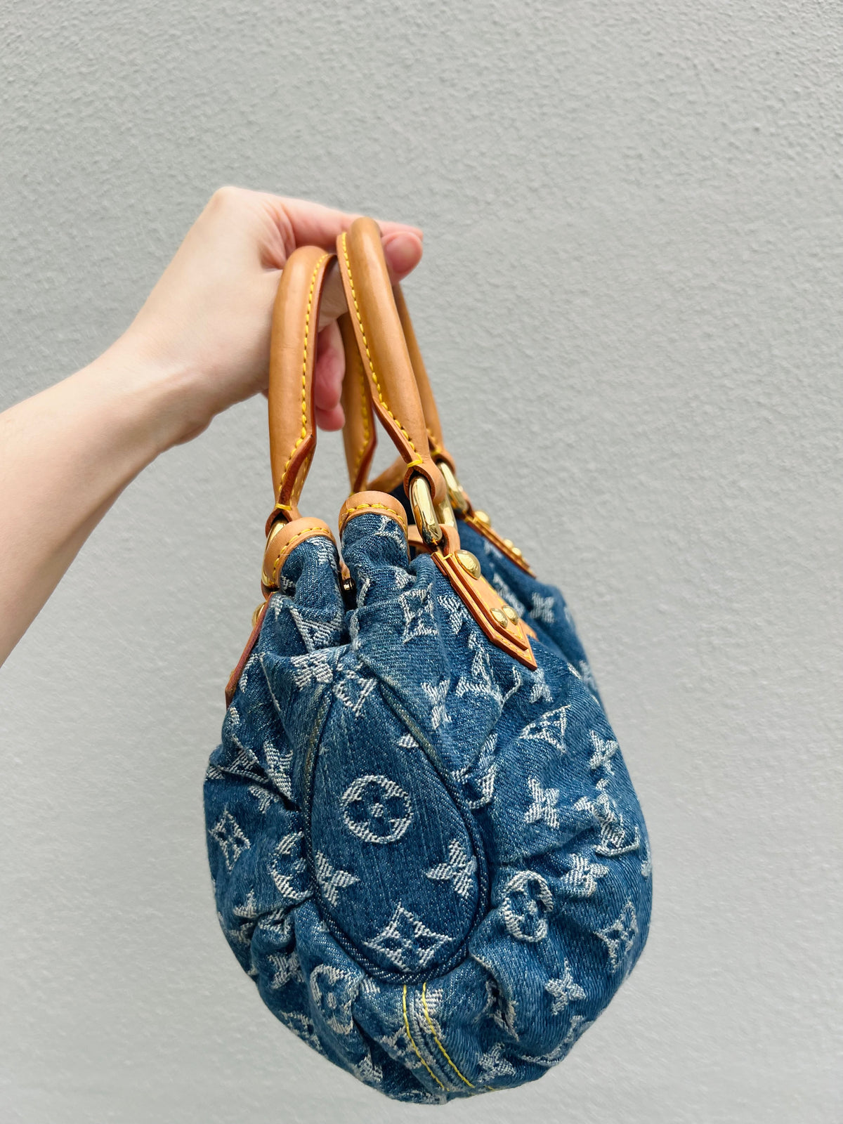 Pre-loved Louis Vuitton Vintage Monogram Denim Pleaty Handbag