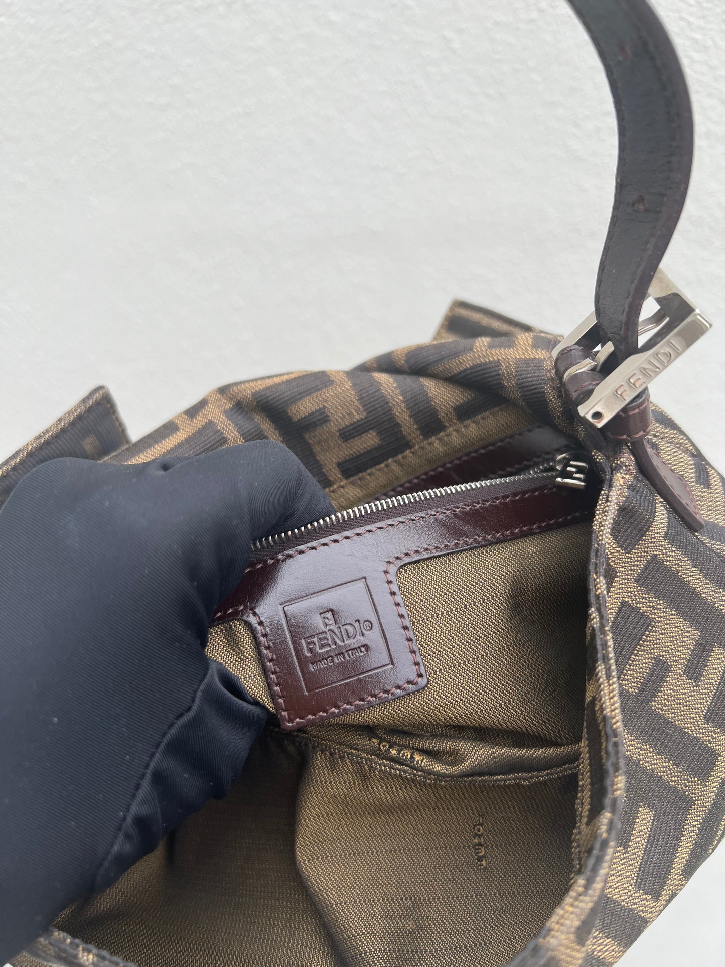 Pre-loved Fendi Vintage Zucca Baguette Handbag