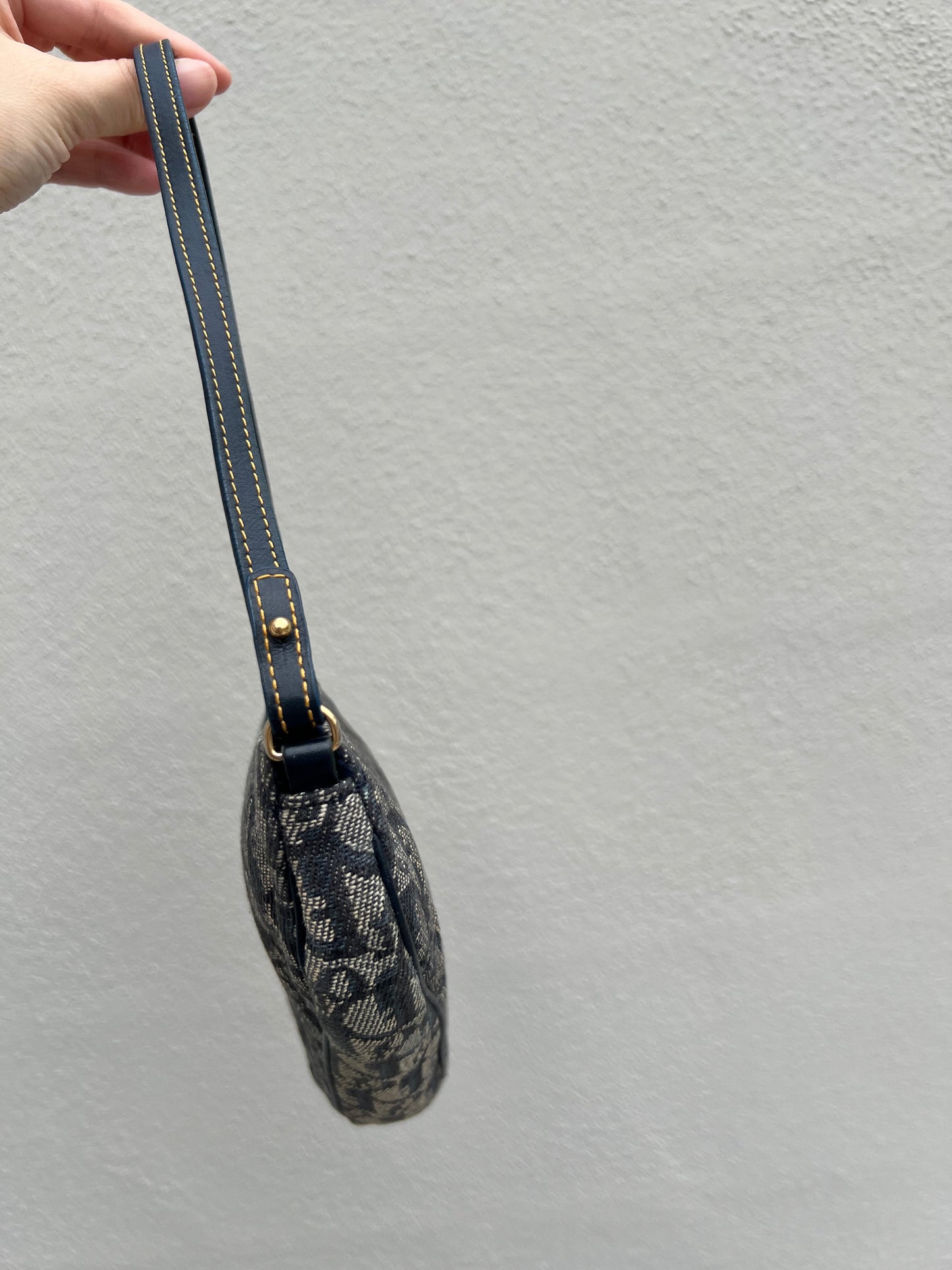Pre-loved Dior Vintage Monogram Oblique Canvas Mini Saddle Bag
