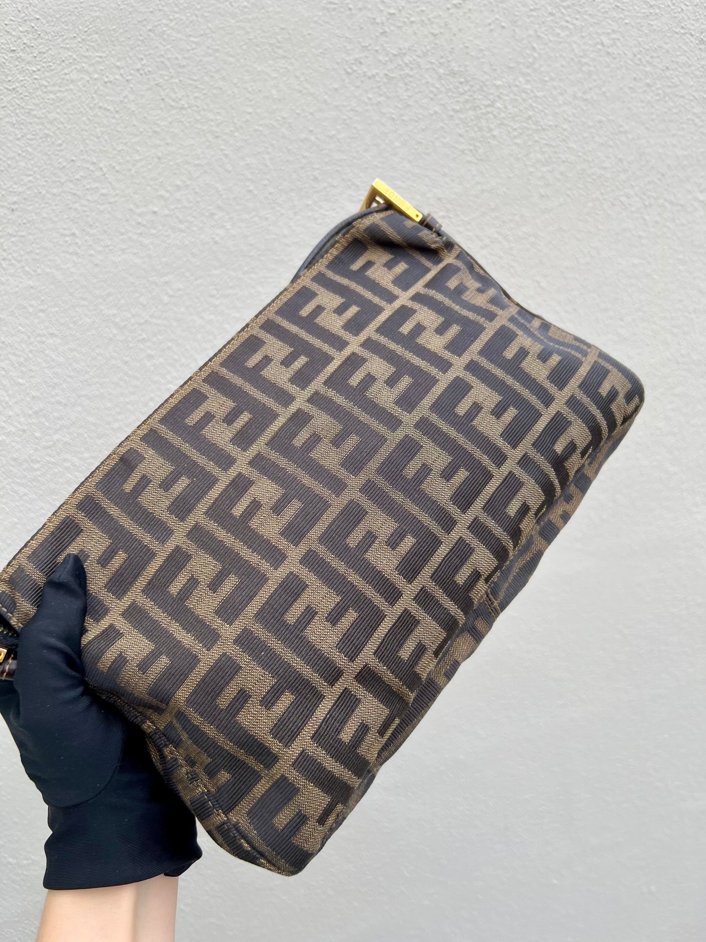 Pre-loved Fendi Zucca FF Mamma Forever Baguette Flap