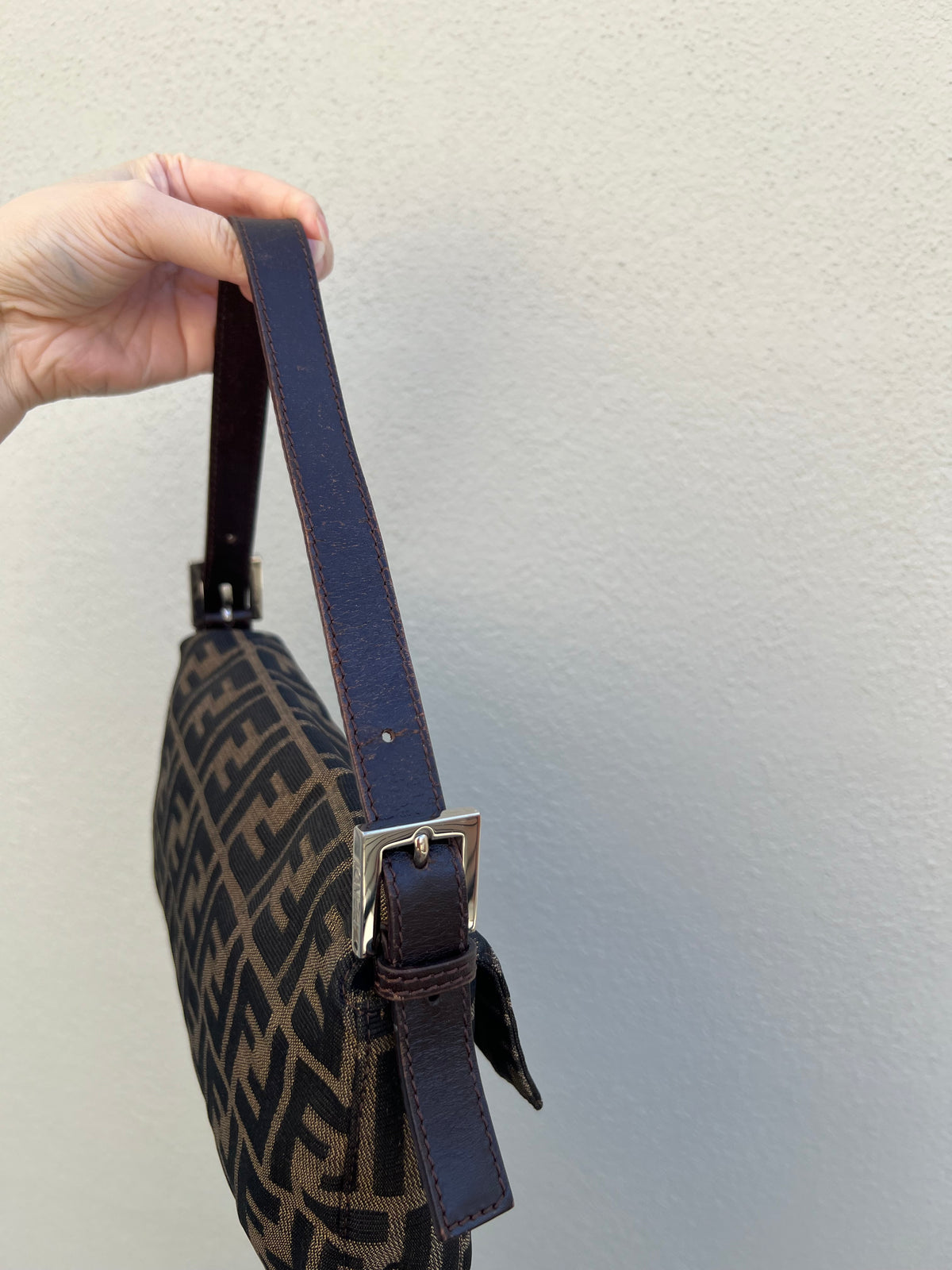 Pre-loved Fendi Vintage Zucca Baguette Handbag
