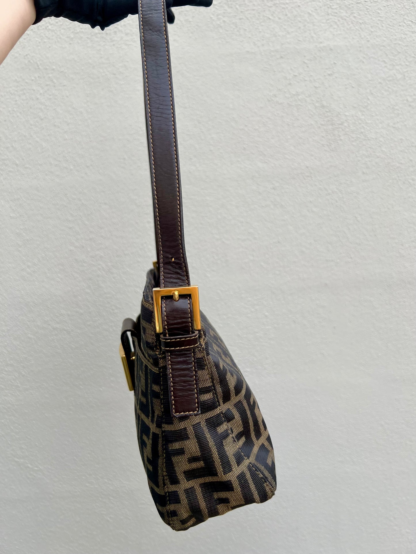 Pre-loved Fendi Zucca FF Mamma Forever Baguette Flap