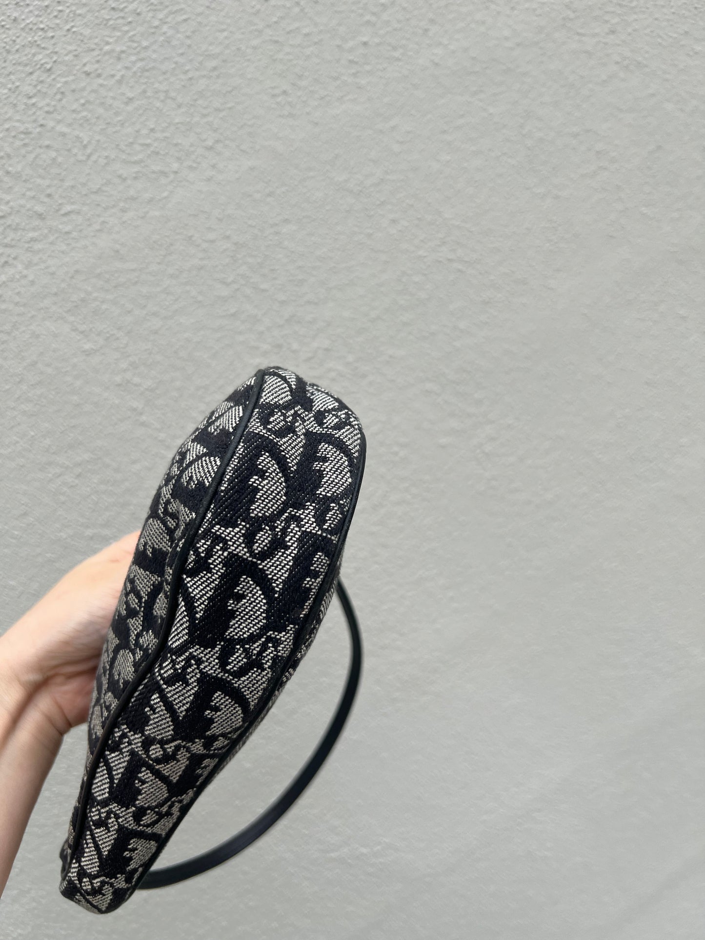 Pre-loved Dior Vintage Monogram Oblique Canvas Mini  Saddle Bag