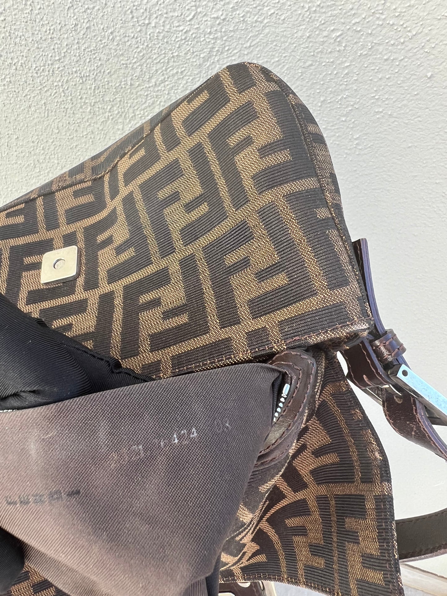 Pre-loved Fendi Vintage Zucca Baguette Handbag