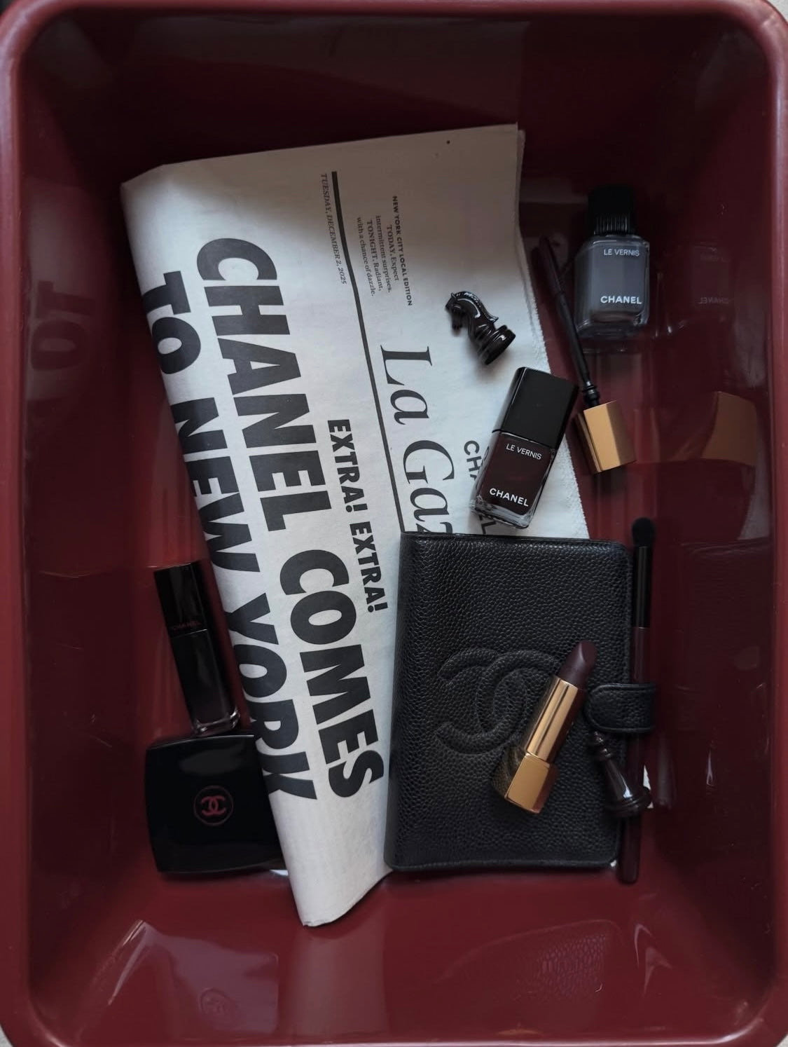 Pre- loved Chanel pocket book Cover Black Caviar Leather Notebook Cover