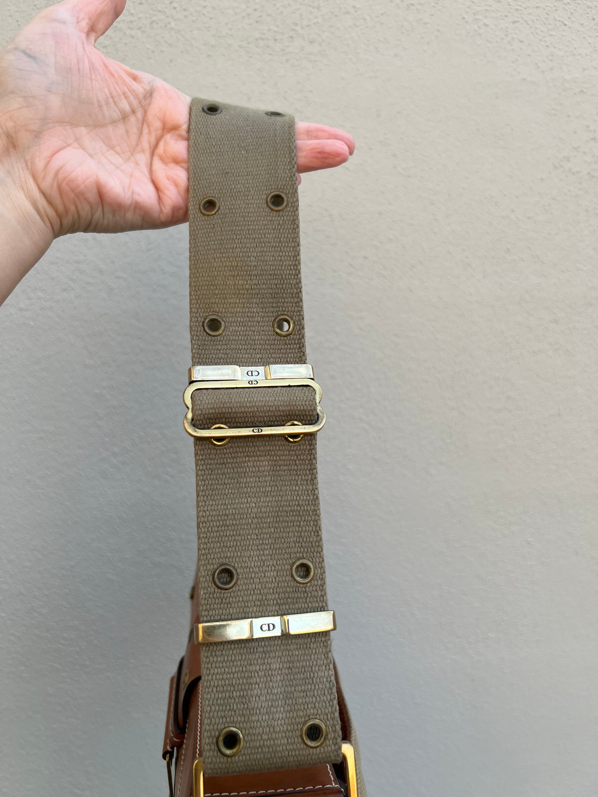 Pre-loved Christian Dior By John Galliano Green Canvas for Columbus Street Chic Shoulder Bag 2002