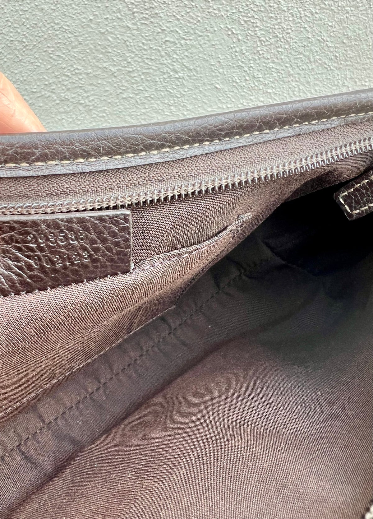 Pre-loved Gucci Crystal Coating GG Canvas Abbey Demi Hobo D-Ring Pochette