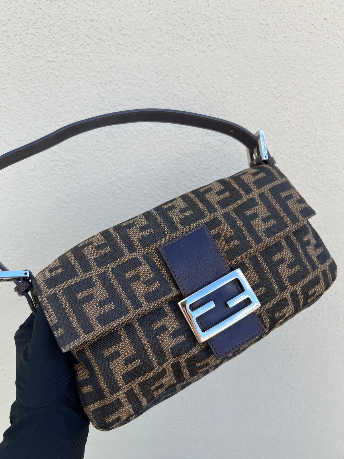Pre-loved Fendi Vintage Zucca Baguette Handbag
