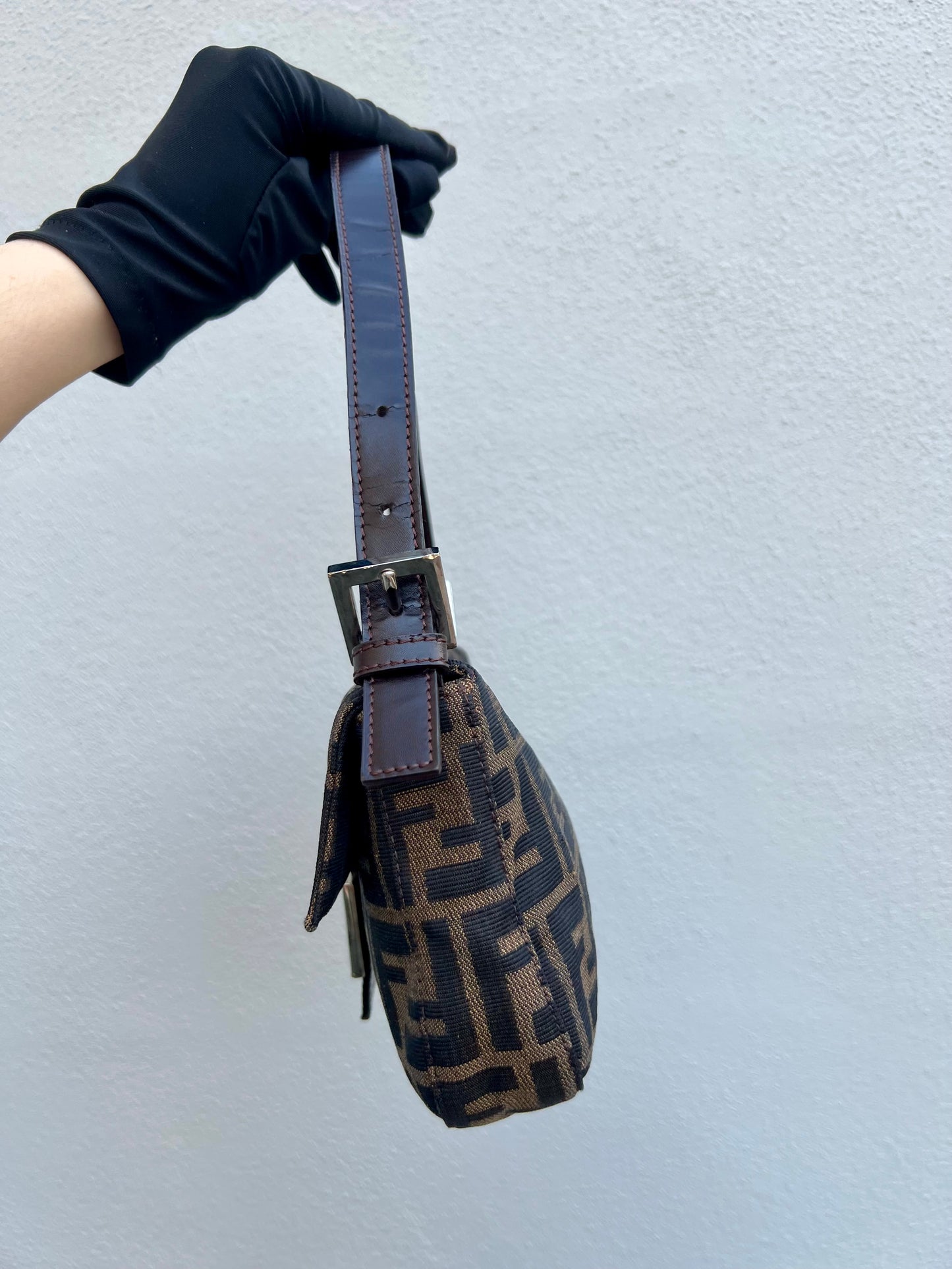 Pre-loved Fendi Vintage Zucca Baguette Handbag