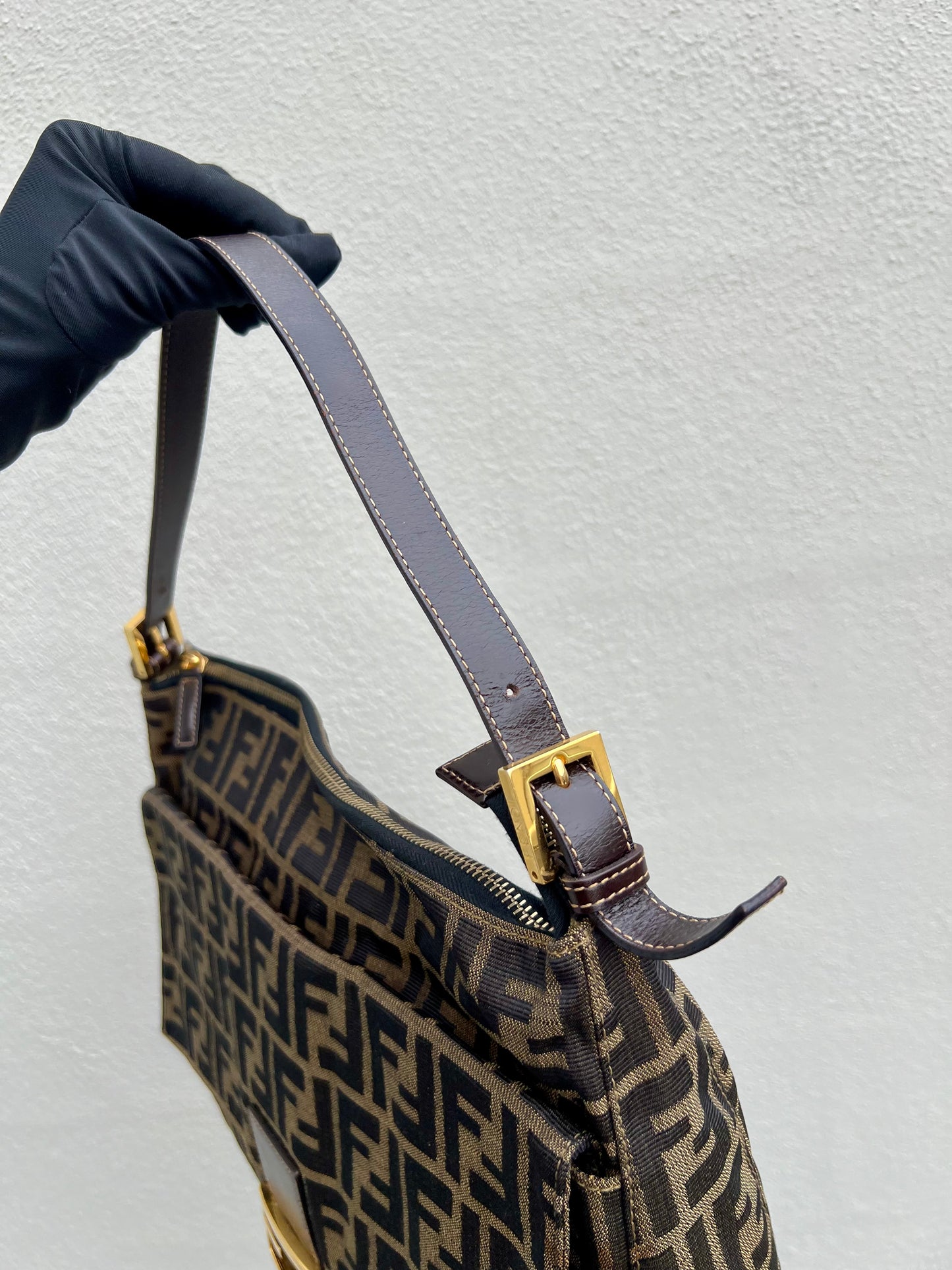 Pre-loved Fendi Large Zucca Mama Forever Zip-top Shoulder Bag