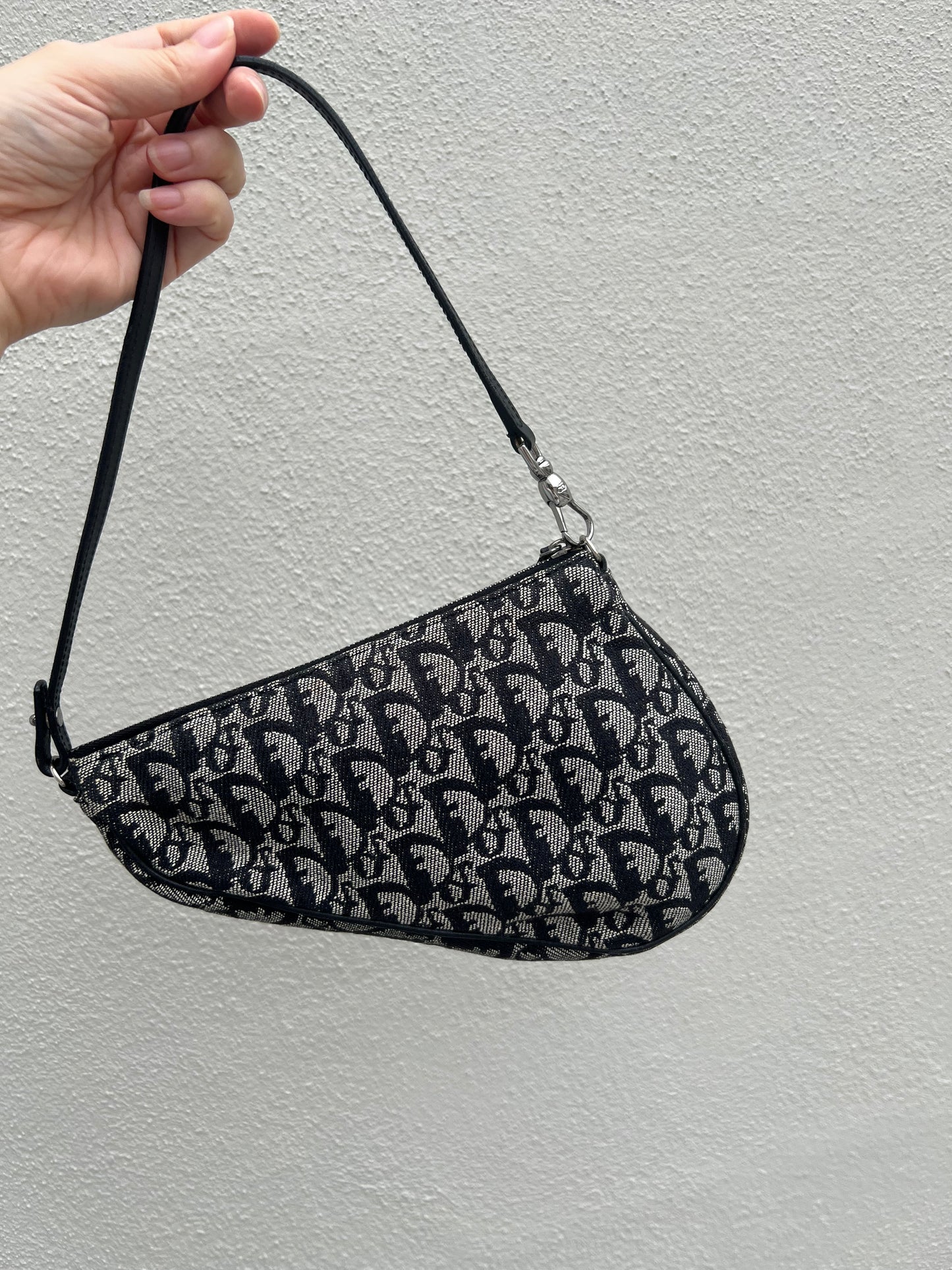 Pre-loved Dior Vintage Monogram Oblique Canvas Mini  Saddle Bag