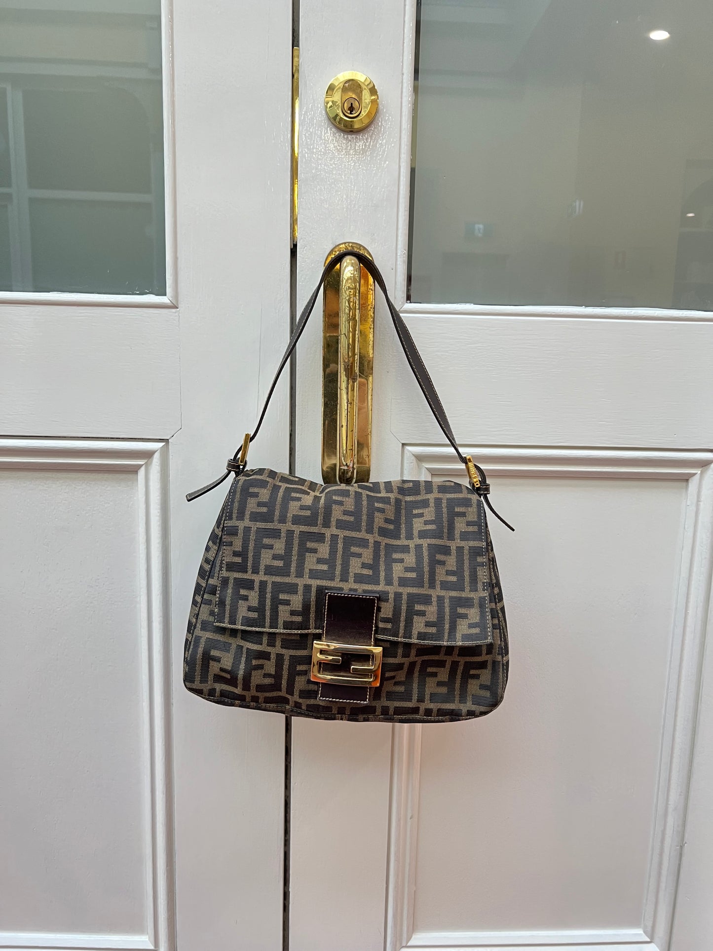 Pre-loved Fendi Vintage Zucca Mamma Handbag