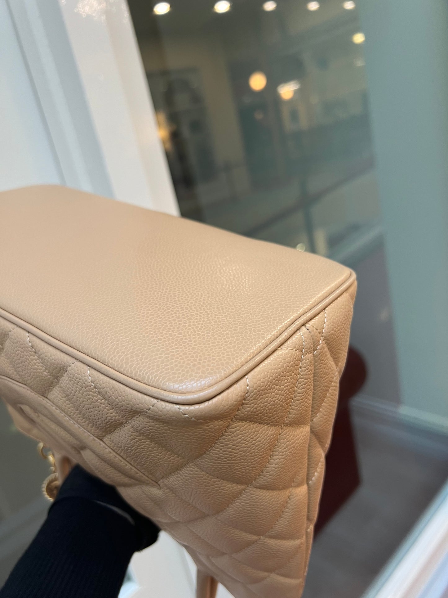 Pre-loved Chanel Caviar Medalion Tote Beige