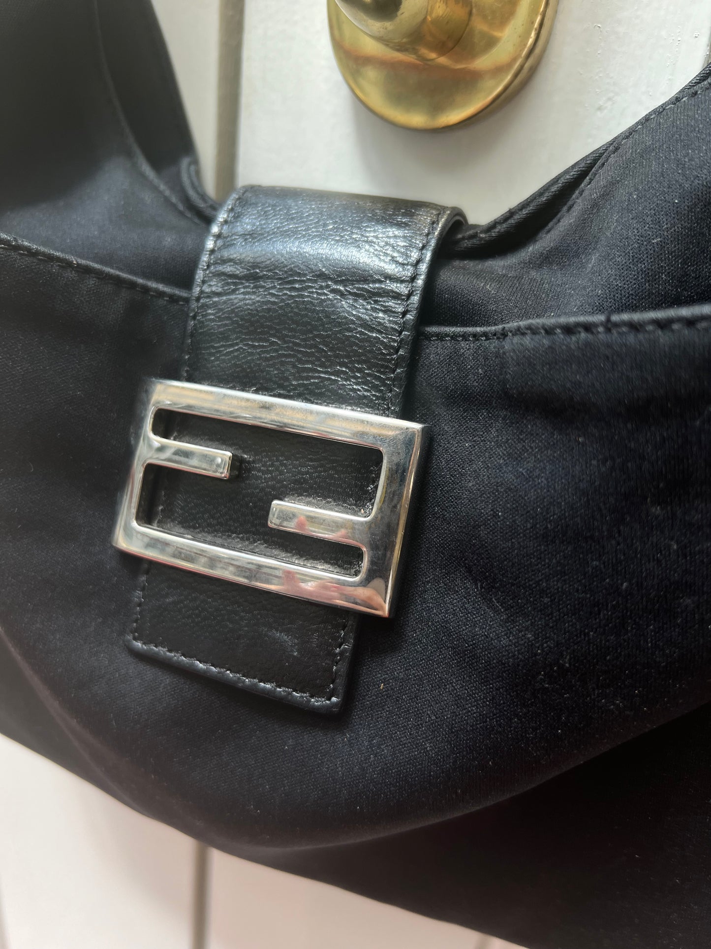 Pre-loved Fendi Vintage Nylon Shoulder Bag Black