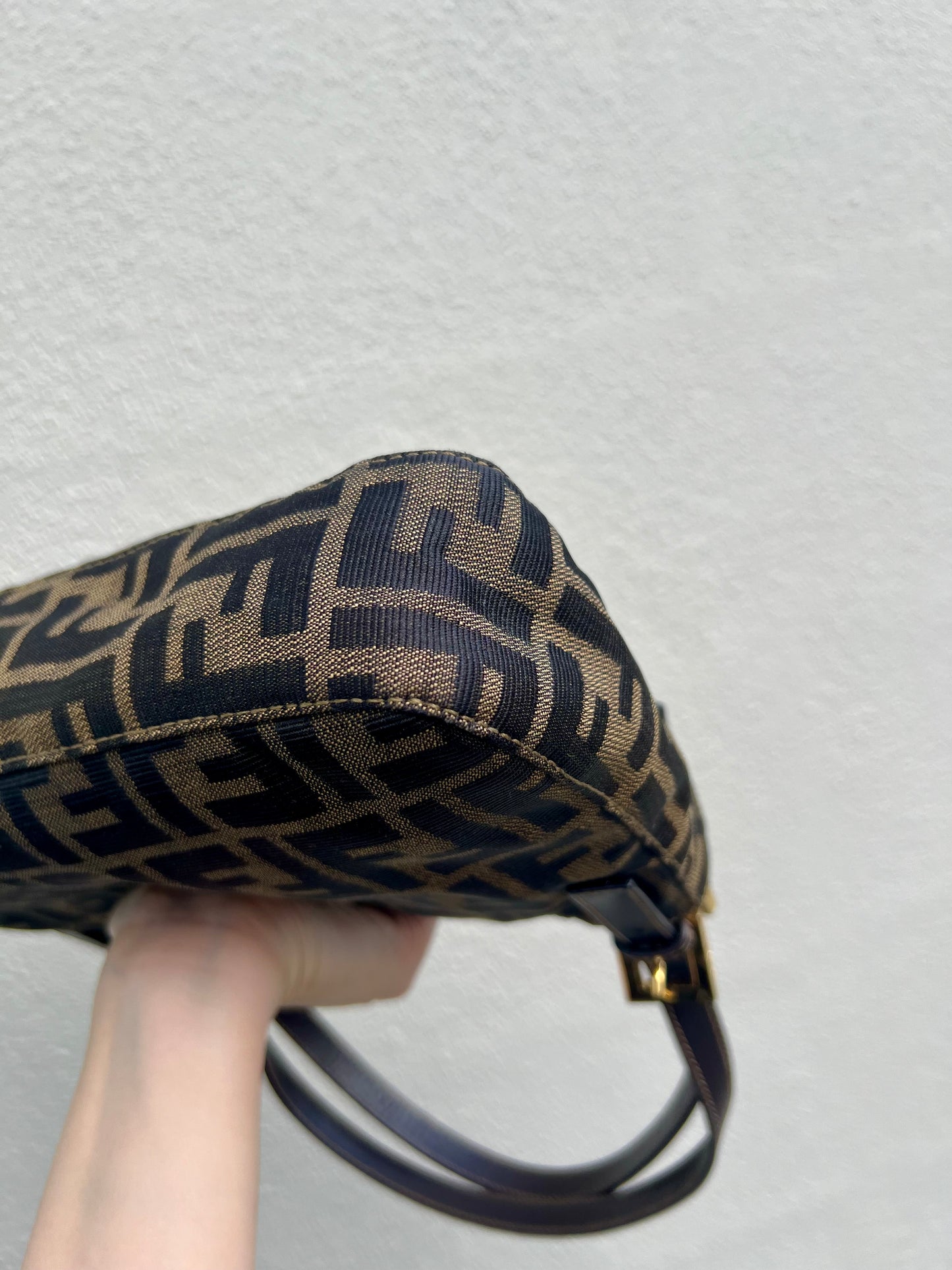 Pre-loved Fendi Zucca Canvas Shoulder Bag GHW