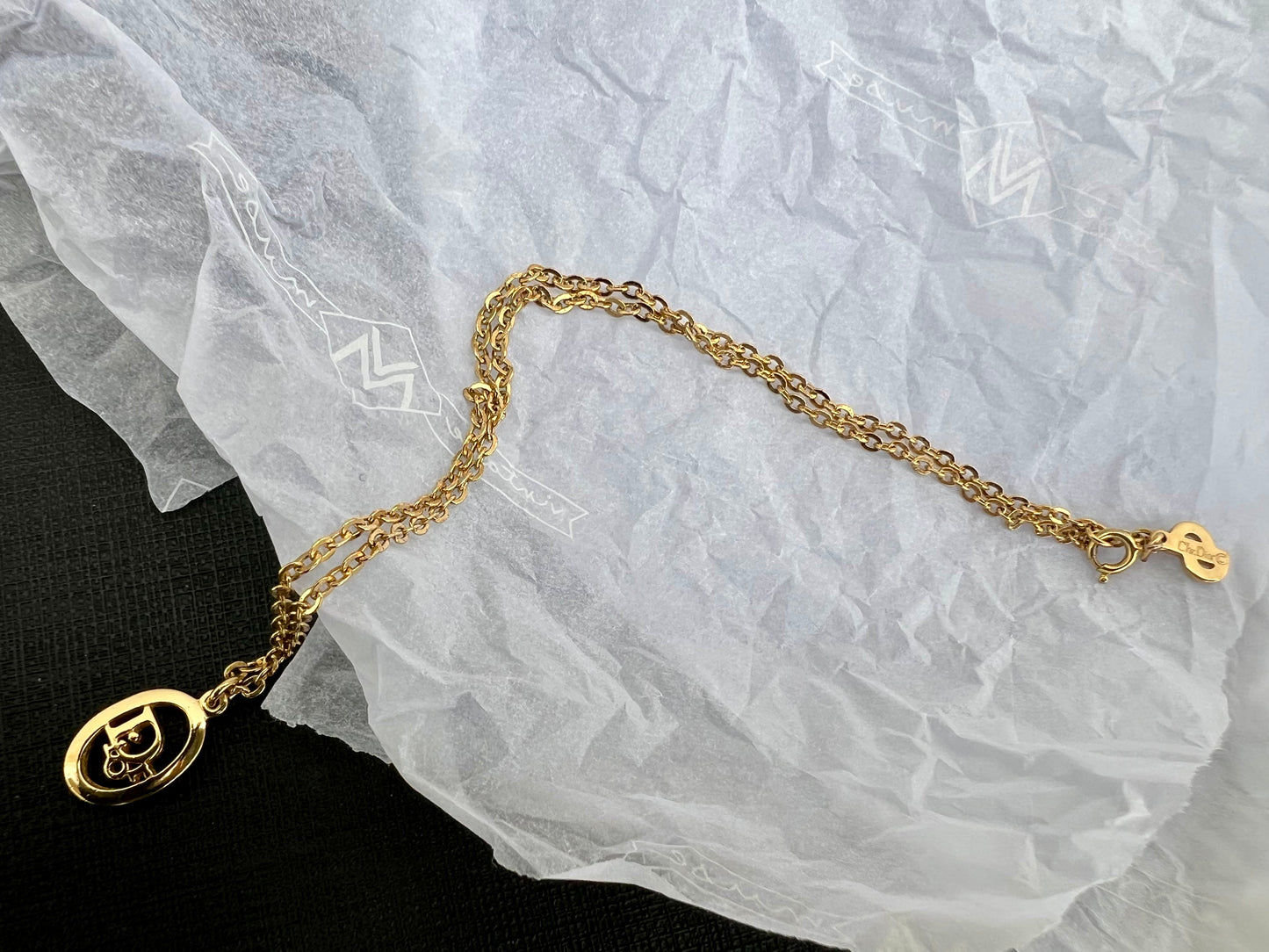 Pre-loved Vintage Christian Dior Logo Necklace