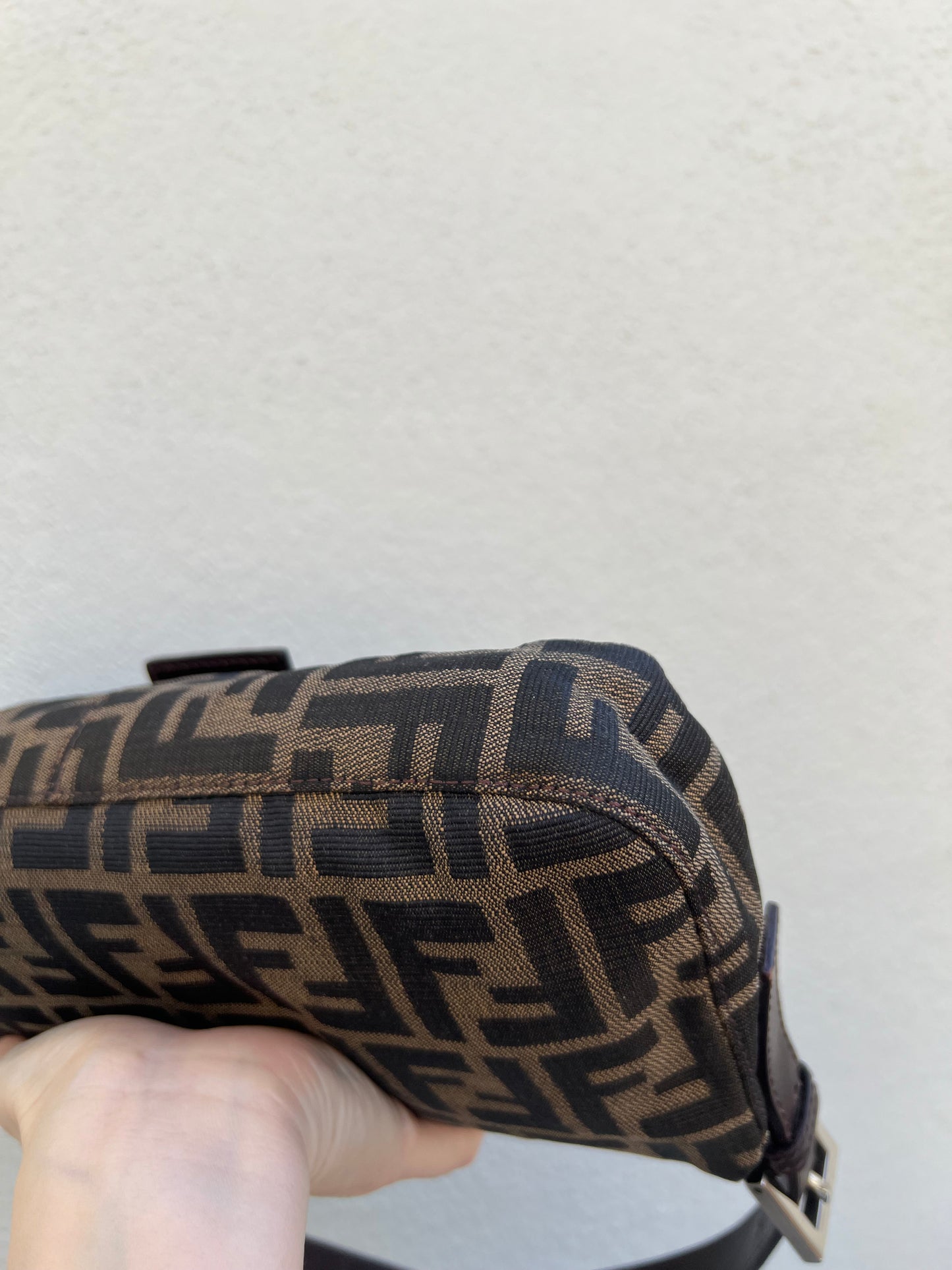 Pre-loved Fendi Vintage Zucca Baguette Handbag