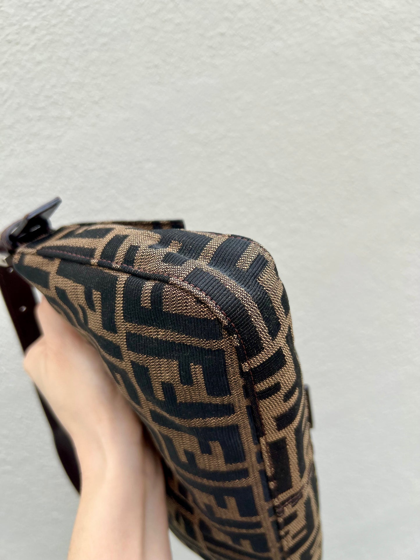 Pre-loved Fendi Vintage Zucca Baguette Handbag
