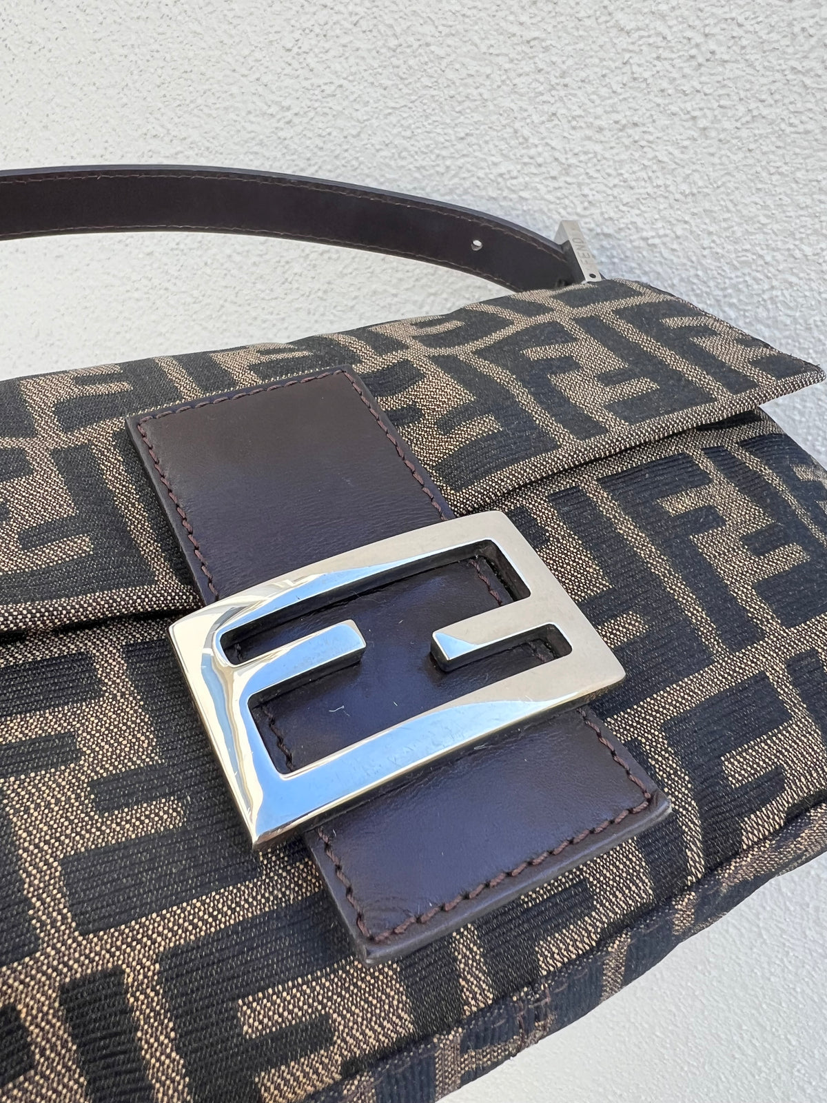 Pre-loved Fendi Vintage Zucca Baguette Handbag