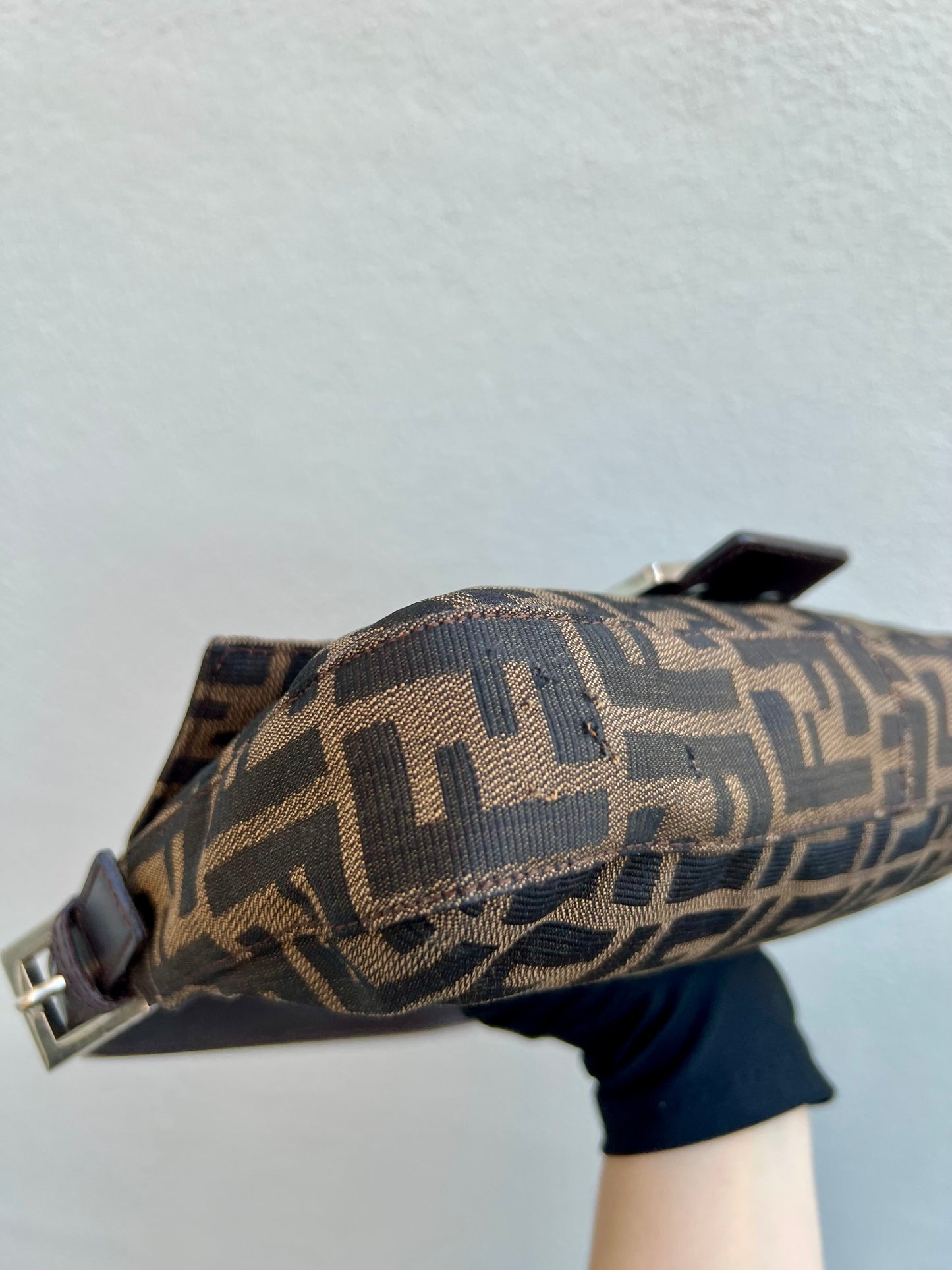 Pre-loved Fendi Vintage Zucca Baguette Handbag