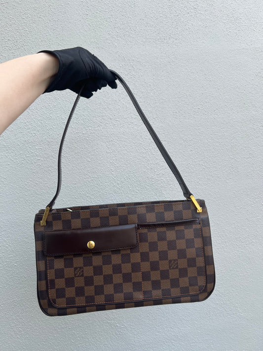 Pre-loved Louis Vuitton Damier Ebene Aubagne Shoulder Bag
