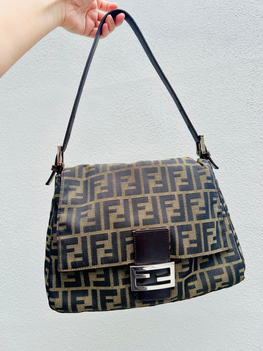 Pre-loved Fendi Vintage Zucca Mamma Handbag