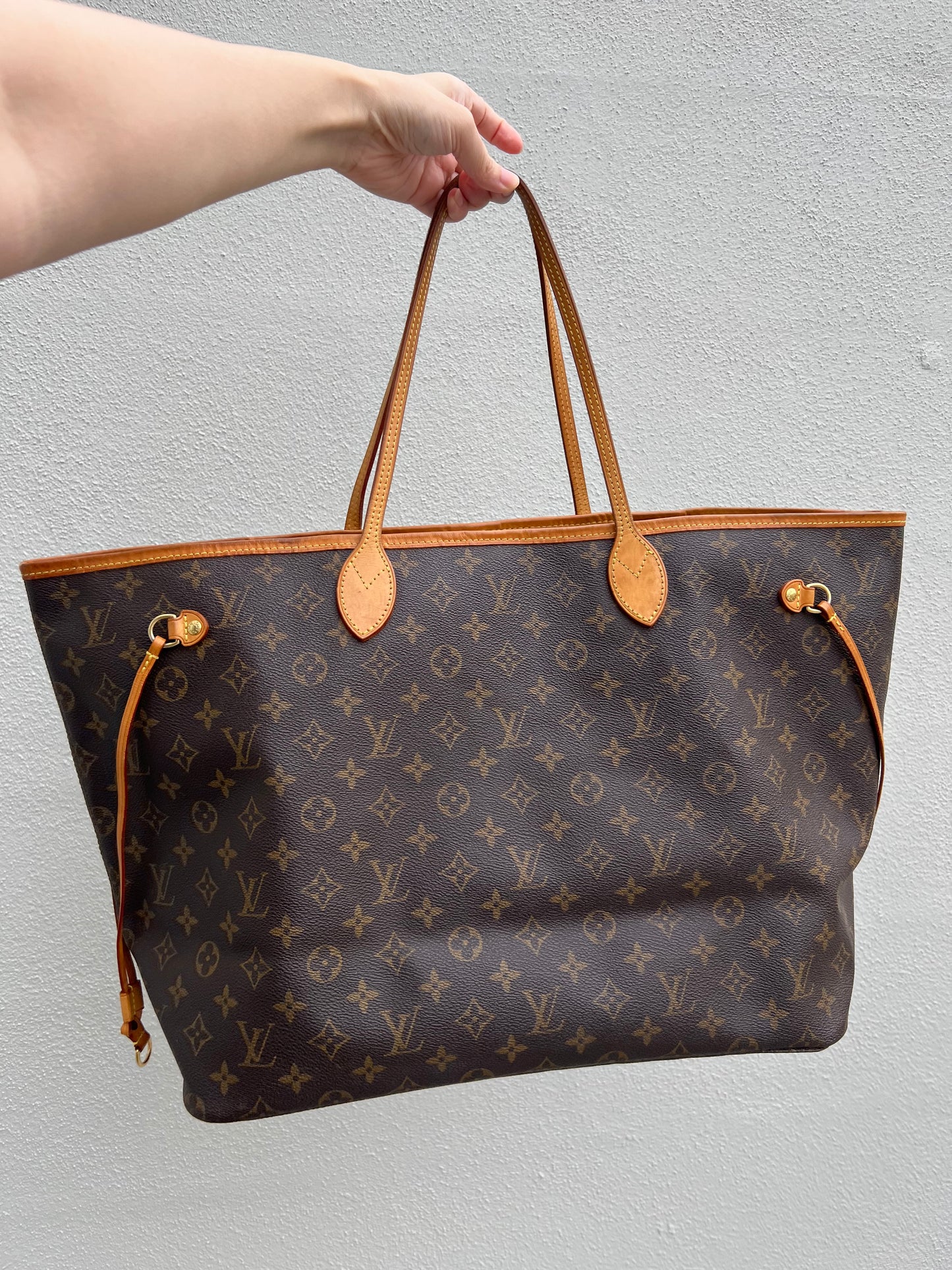 Pre-loved Louis Vuitton Neverfull Leather Tote GM Monogram 2008