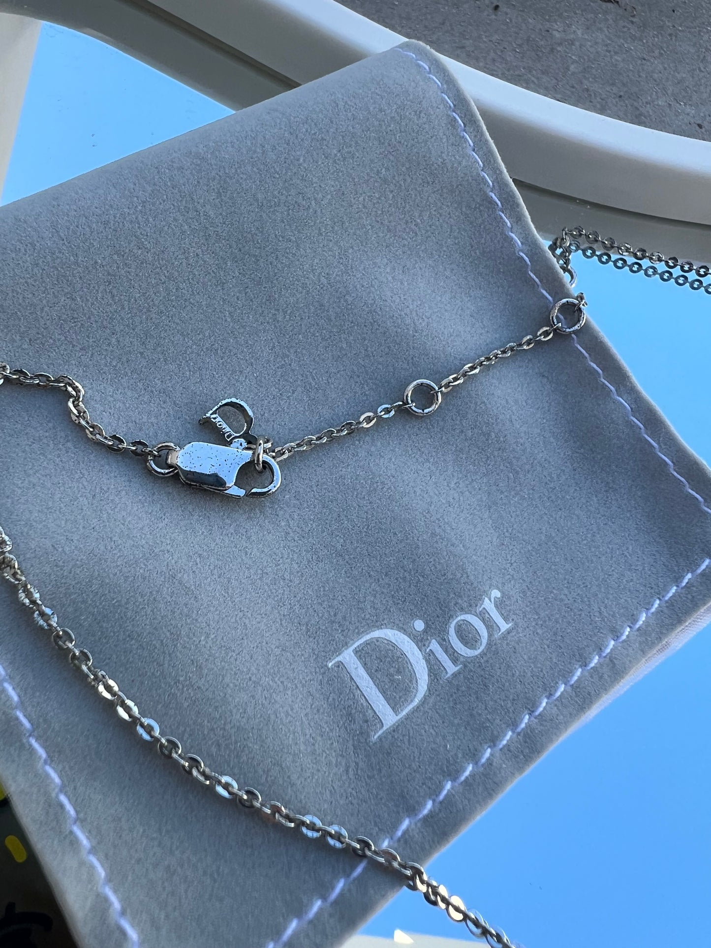 Pre-loved Christian Dior by John Galliano silver-toned letters and turquoise beads Necklace