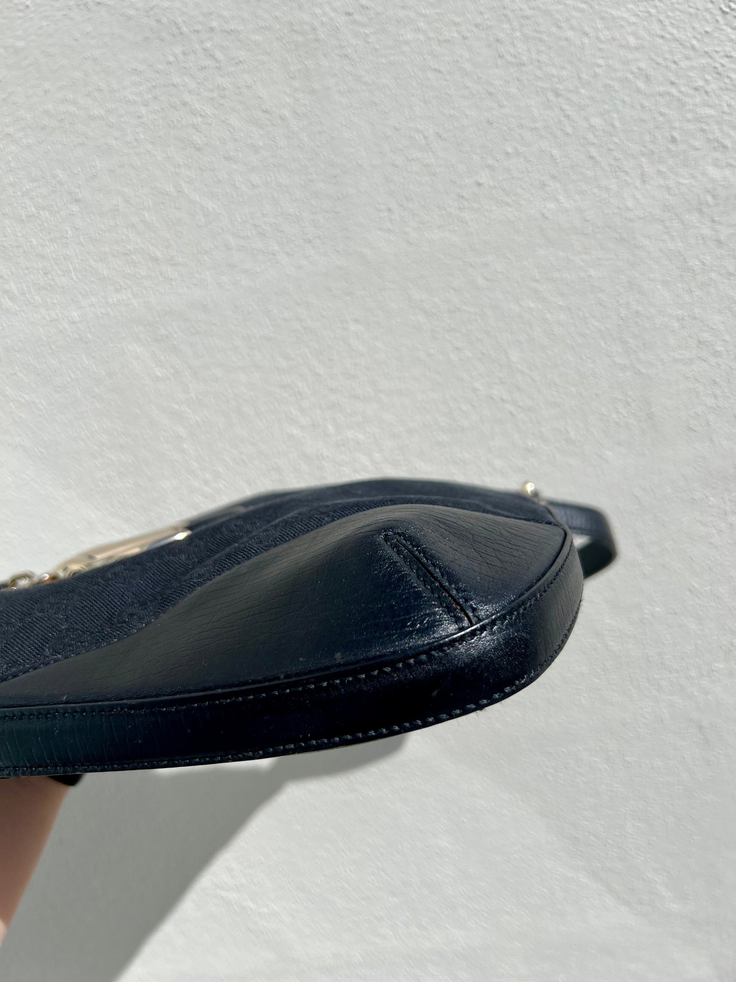 Pre-loved Gucci Horsebit Hasler Hobo Shoulder bag Black