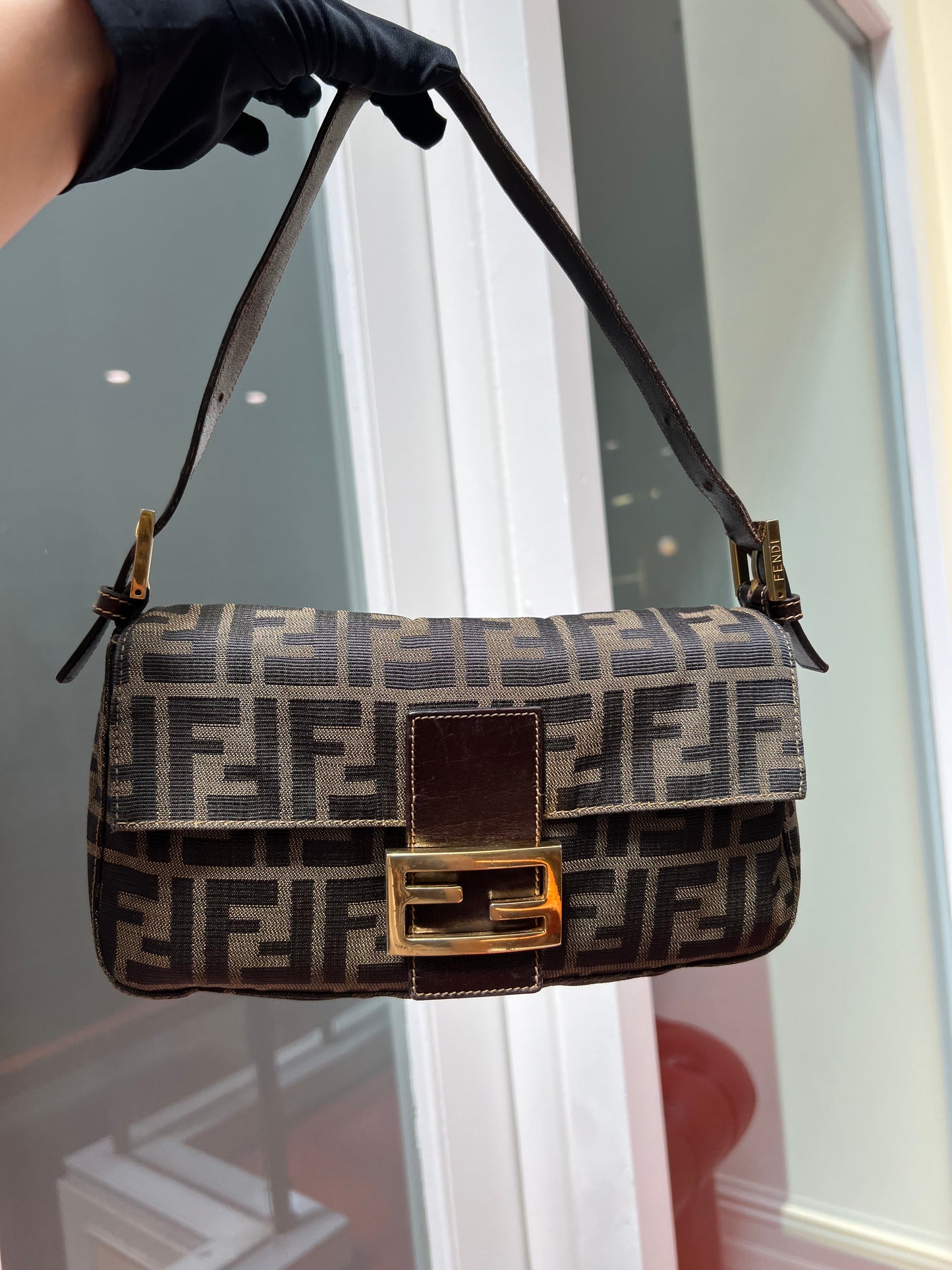 Pre-loved Fendi Vintage Zucca Baguette Handbag