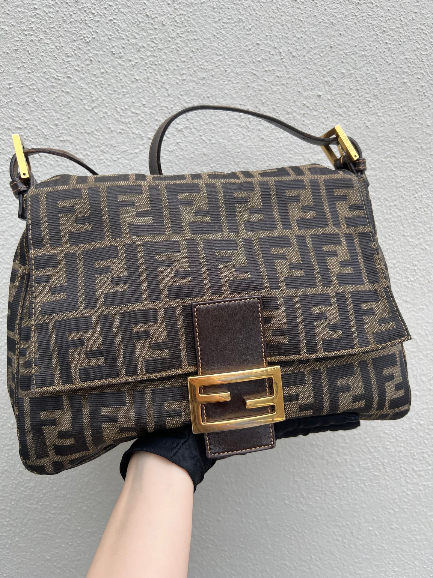 Pre-loved Fendi Vintage Zucca Mamma Handbag
