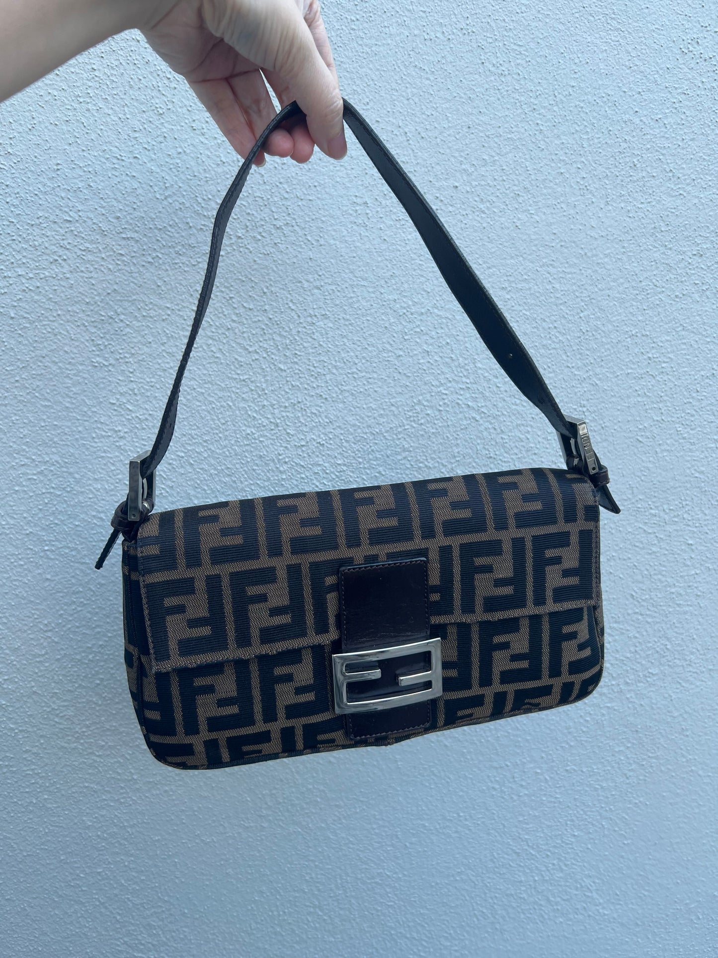 Pre-loved Fendi Vintage Zucca Baguette Handbag