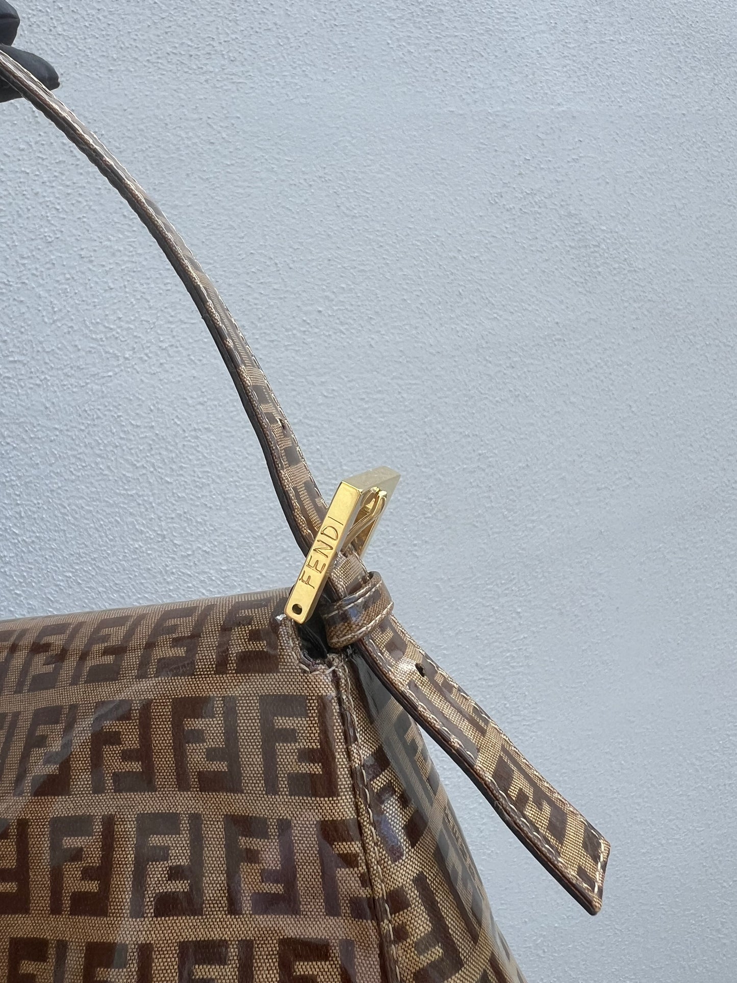 Pre-loved Fendi Vintage Crystal Zucchino Mamma Baguette Handbag